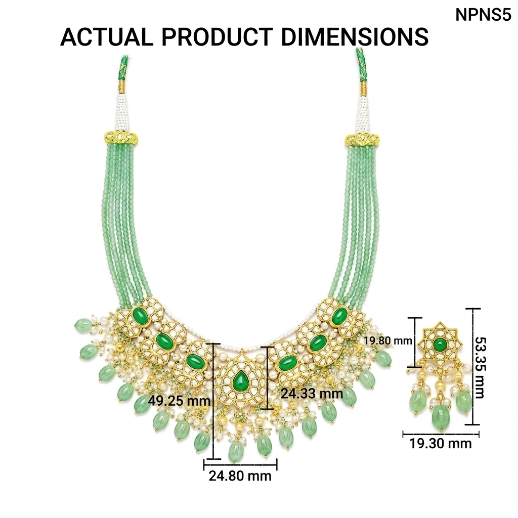 Polki Necklace Sets with Natural Diamonds and Gold