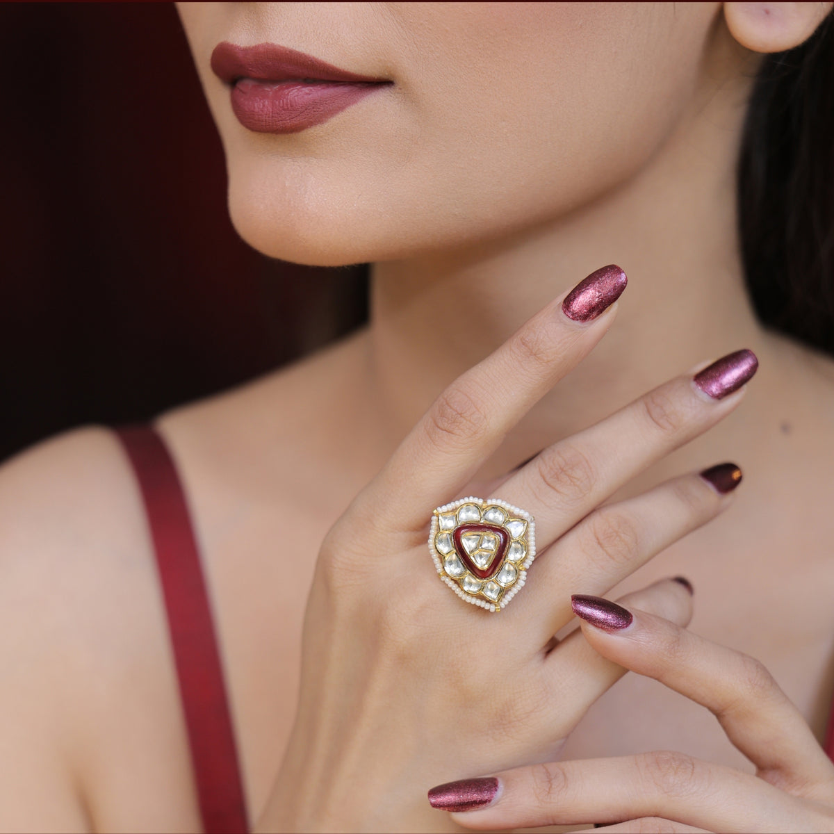Exclusive Polki Diamond Ring Collection Online