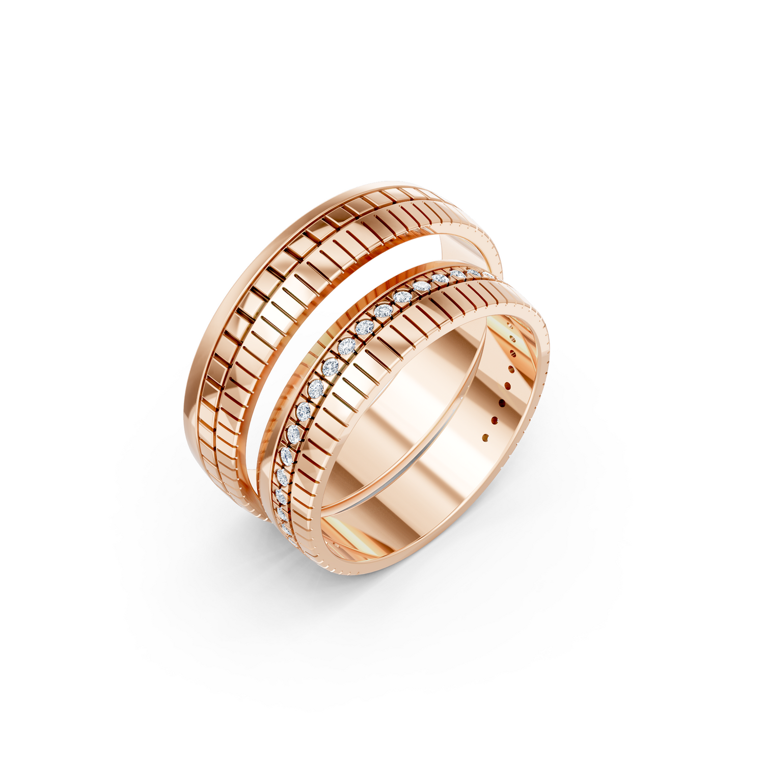 Luve' Bonds – Lab-Grown Diamond Bloom Couple Bands