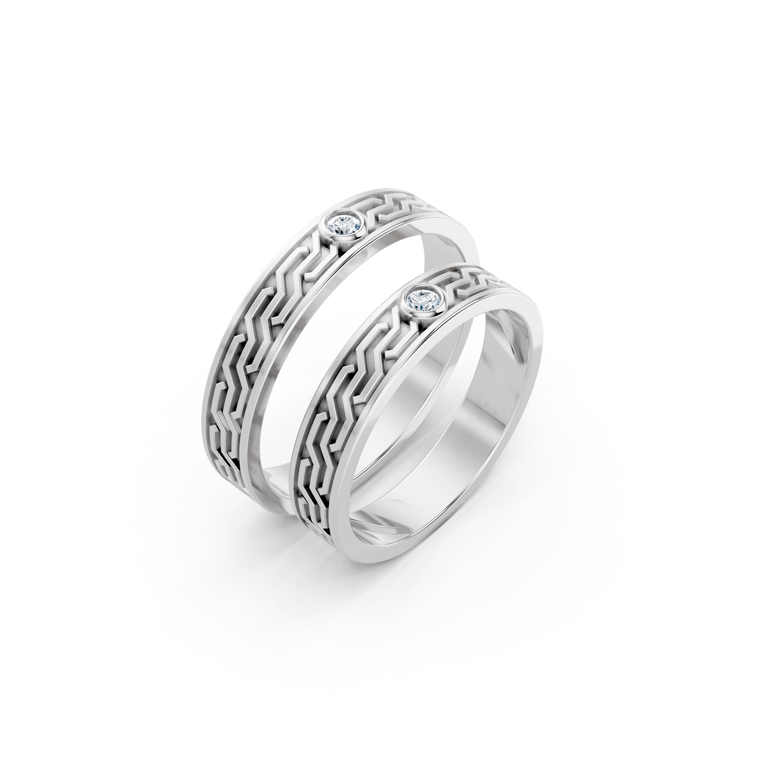 Luve' Bonds Lab-Grown Diamond Endless Journey Couple Bands