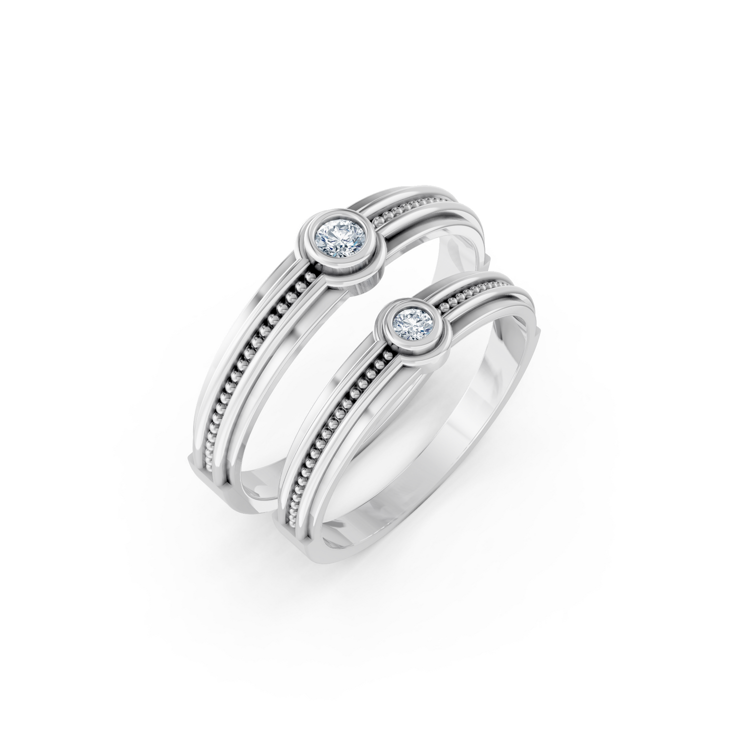 Luve' Bonds Lab-Grown Diamond Endless Journey Couple Bands