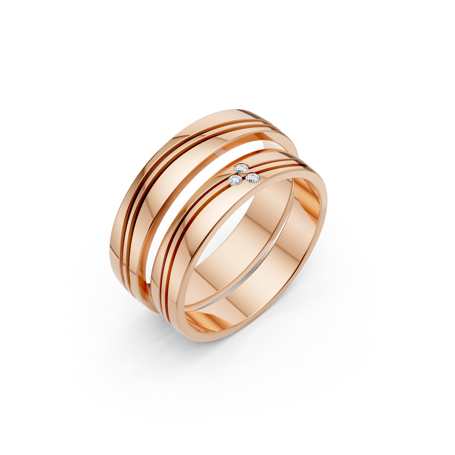 Luve' Bonds – Lab-Grown Diamond Driftwood Couple Bands