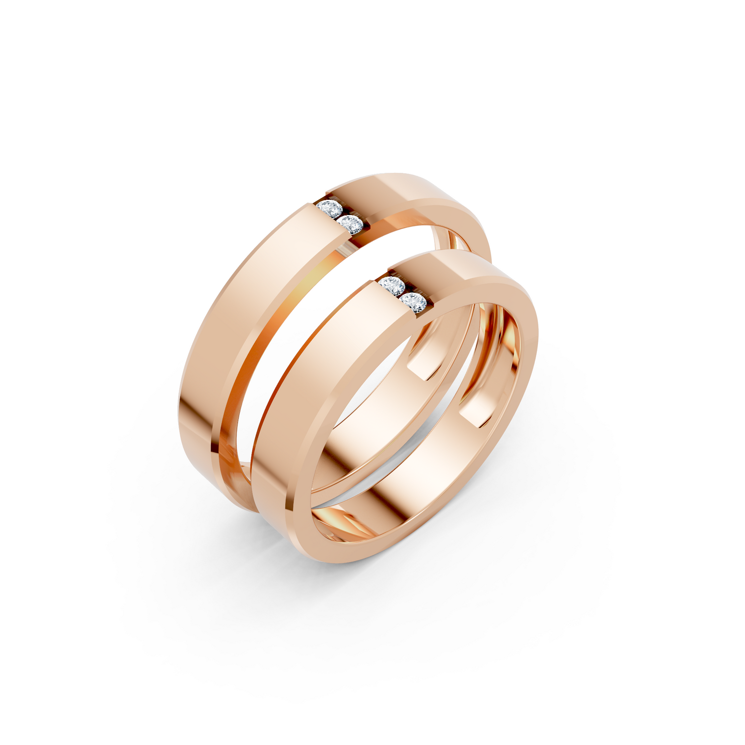 Luve' Bonds – Lab-Grown Diamond Solstice Couple Bands