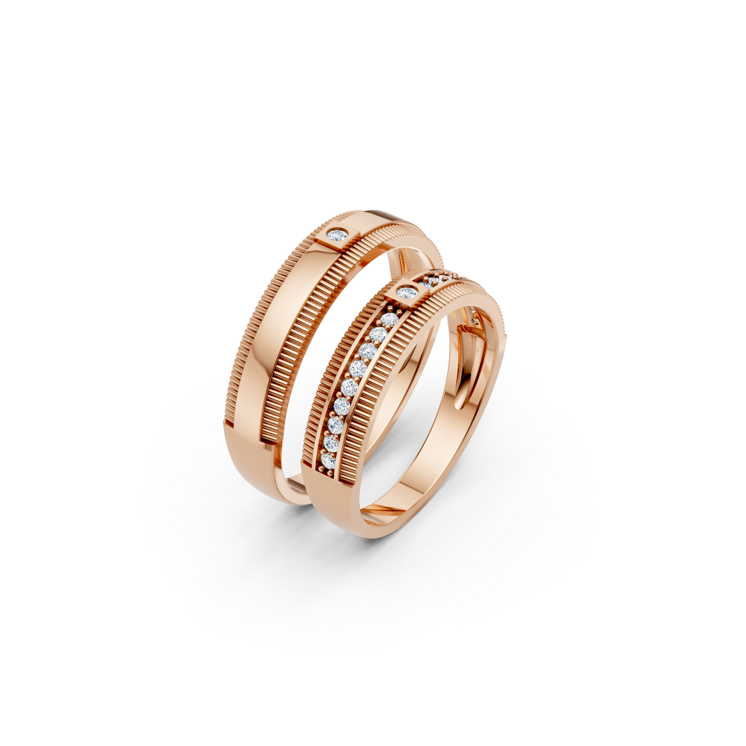Luve' Bonds – Lab-Grown Diamond Harmony Couple Bands