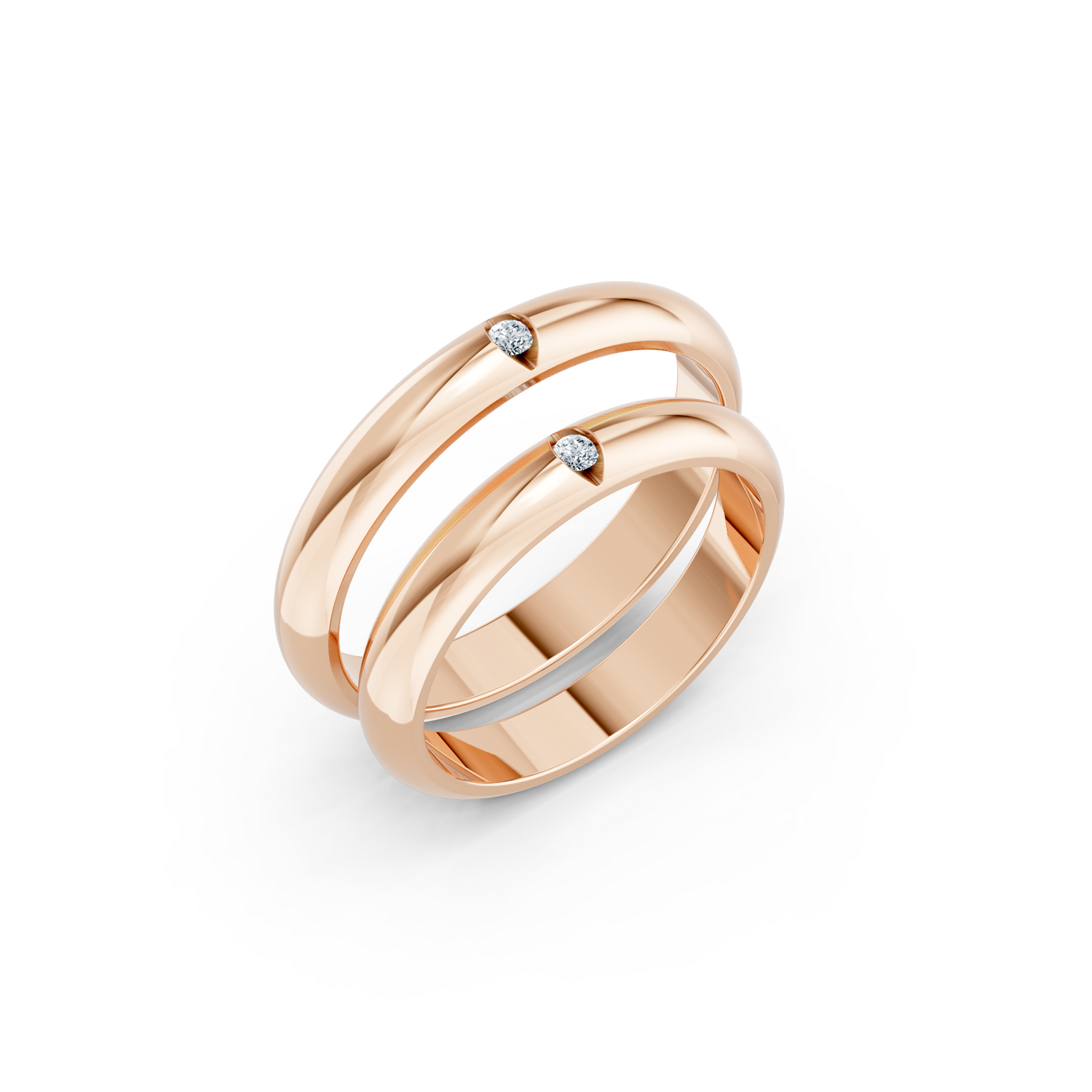 Luve' Bonds – Lab-Grown Diamond Aurora Couple Bands