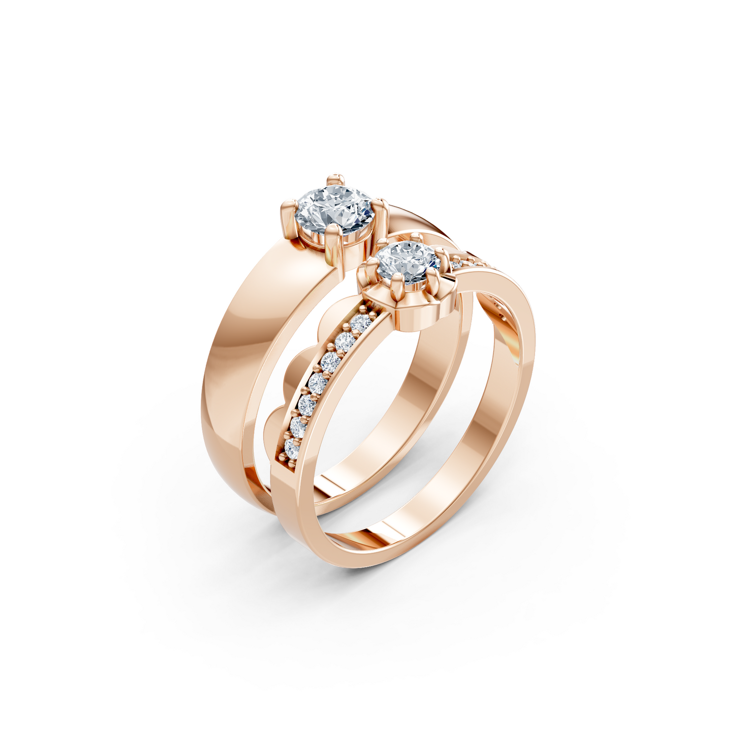 Luve' Bonds Lab-Grown Diamond Ember Couple Bands