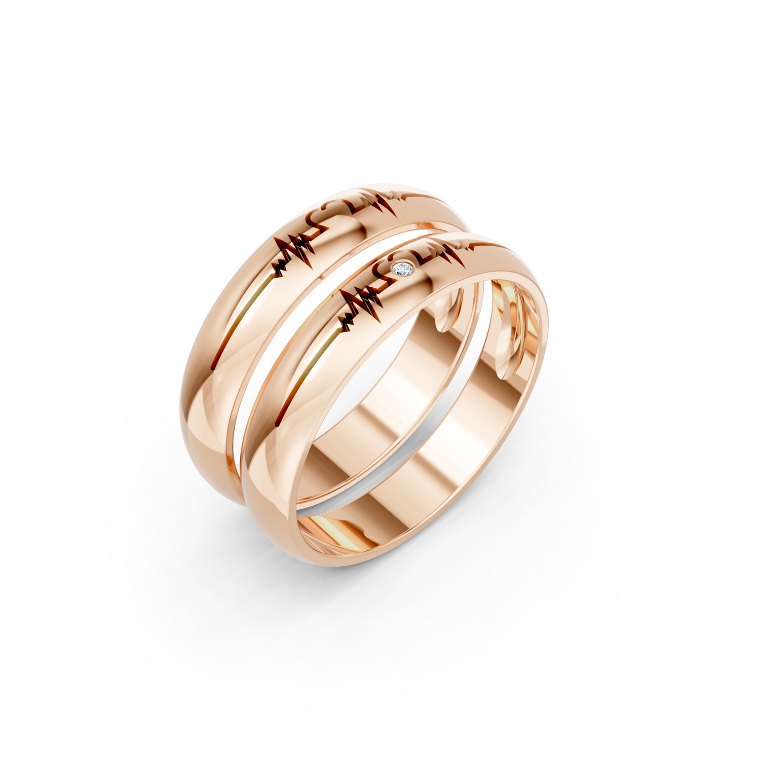 Luve' Bonds – Lab-Grown Diamond Aurora Couple Bands