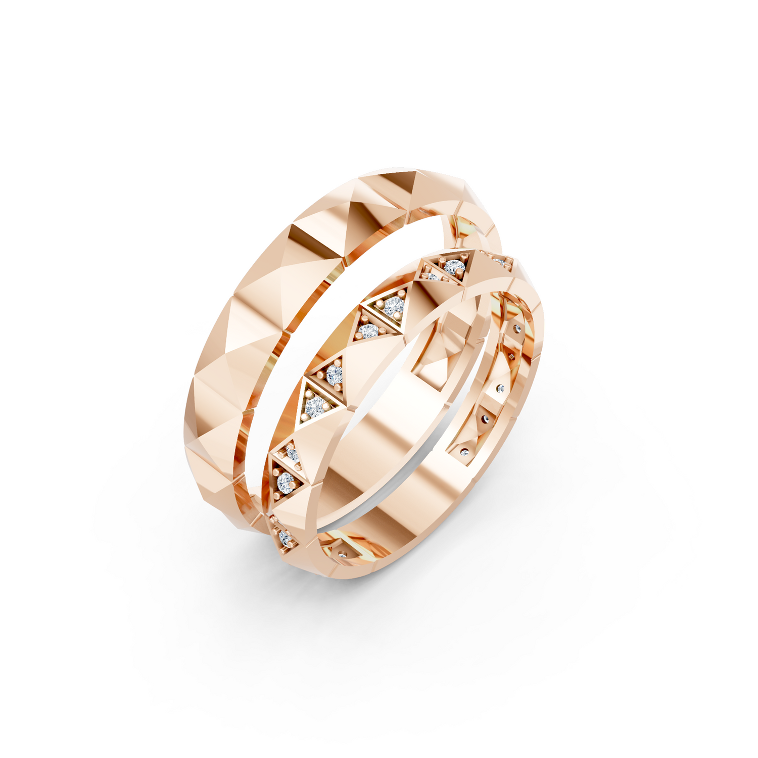 Luve' Bonds – Lab-Grown Diamond Driftwood Couple Bands