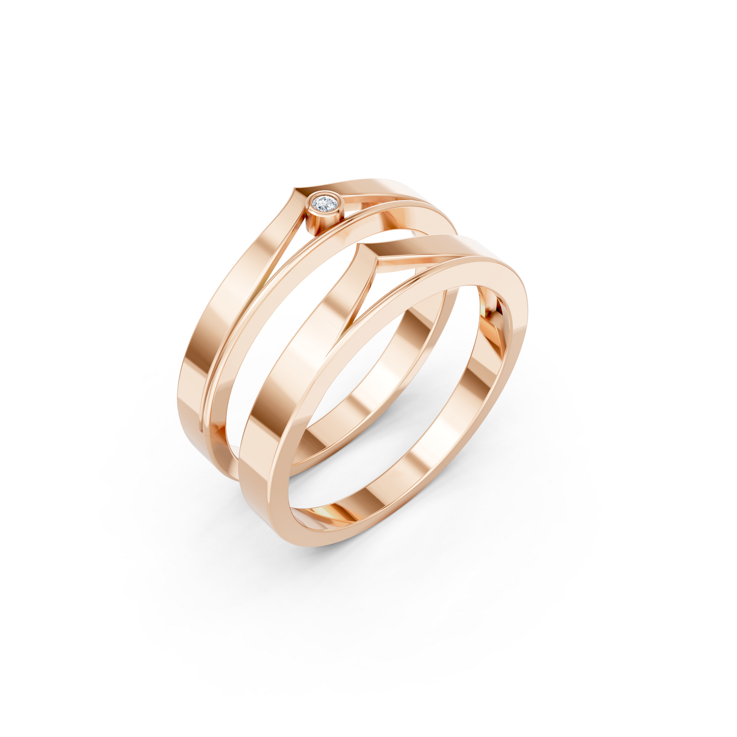 Luve' Bonds – Lab-Grown Diamond Moonrise Couple Bands
