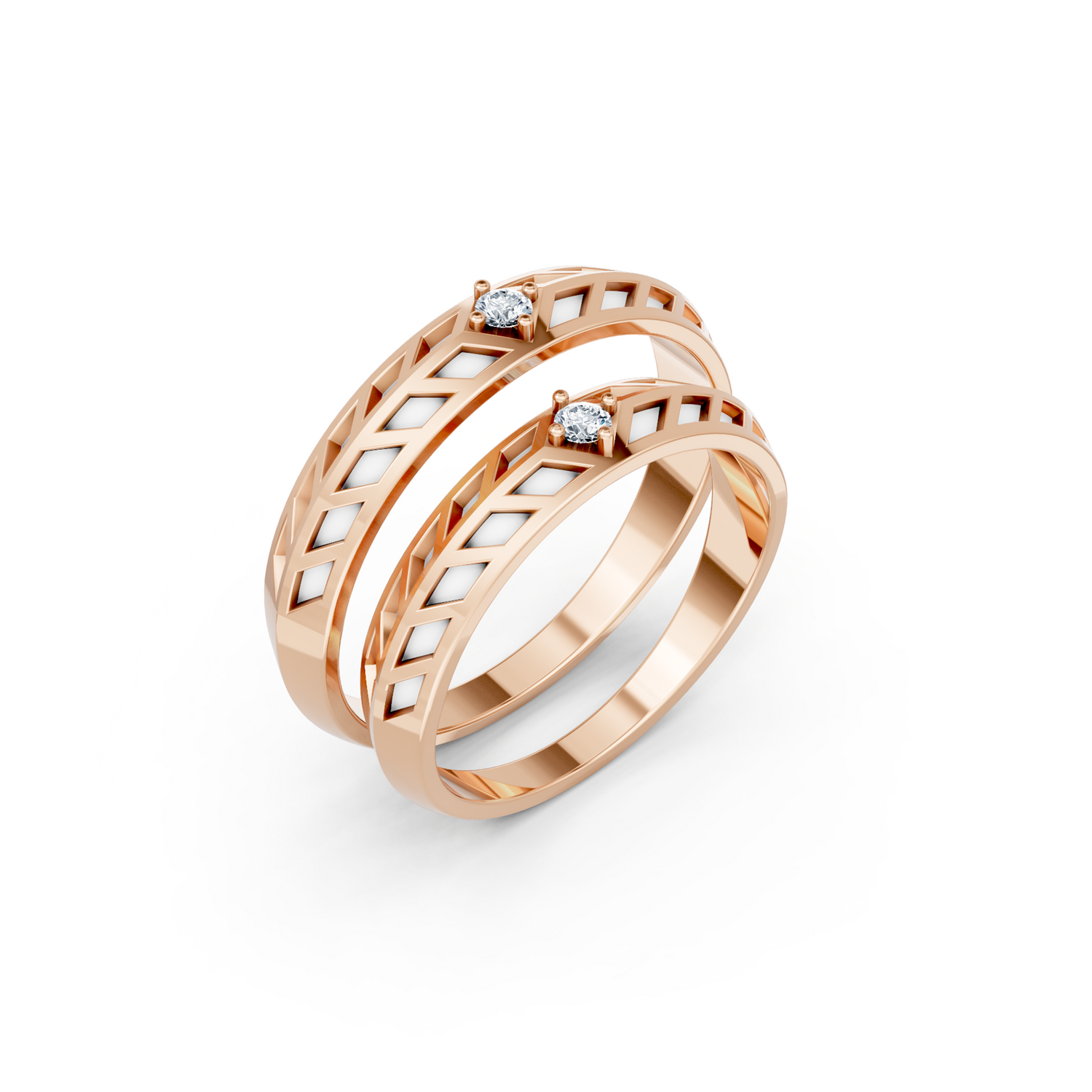 Luve' Bonds Lab-Grown Diamond Driftwood Couple Bands