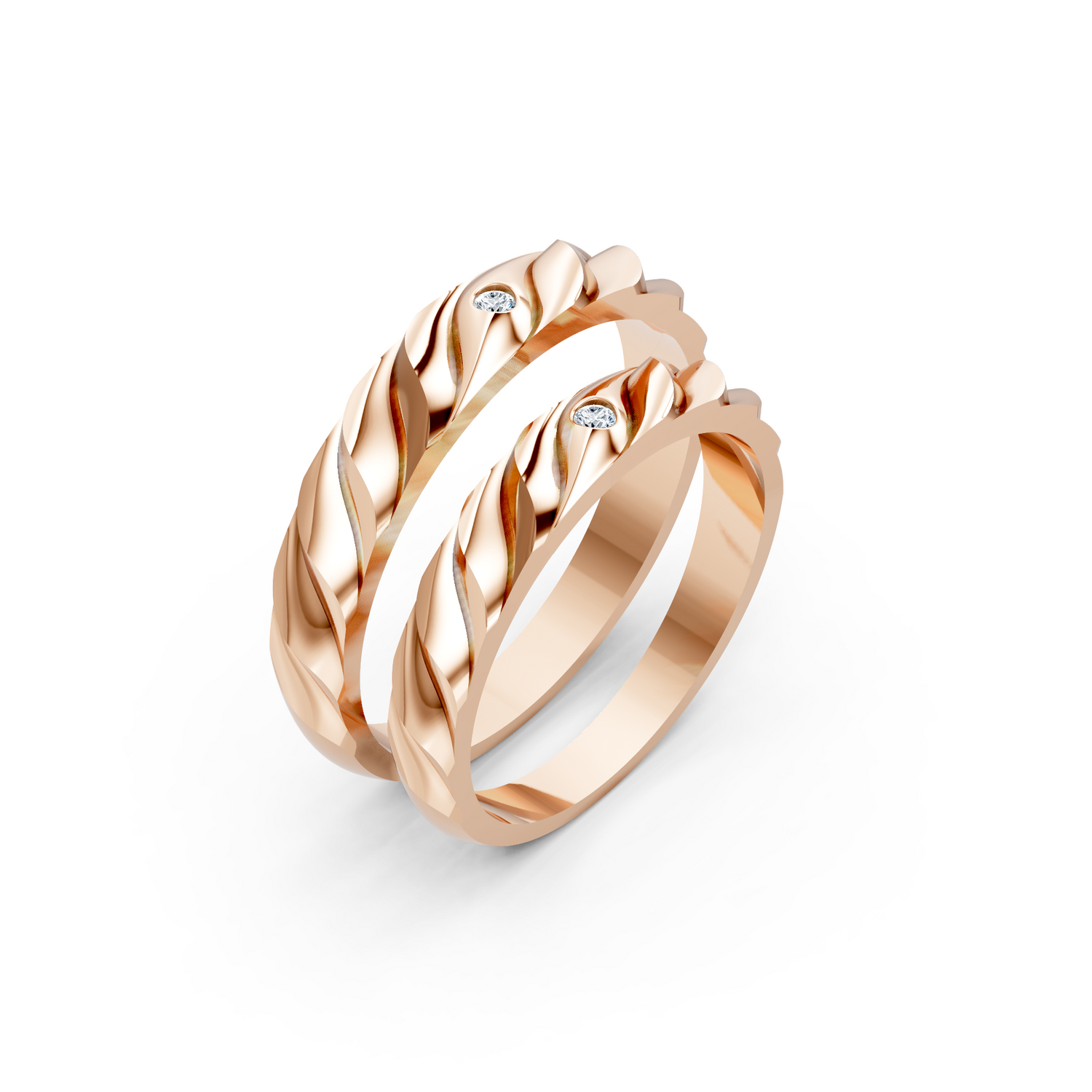 Luve' Bonds Lab-Grown Diamond Evermore Couple Bands
