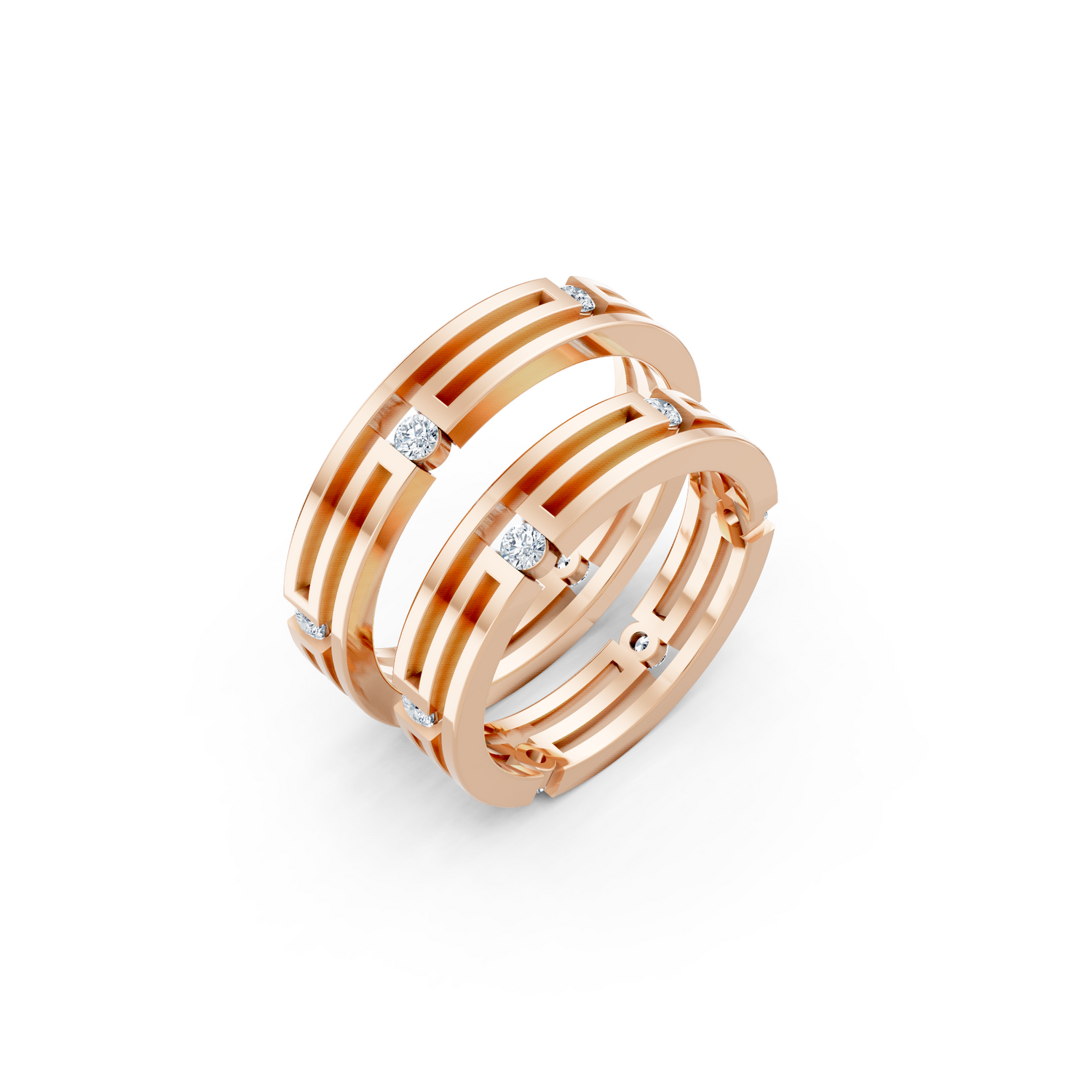 Luve' BondsLab-Grown Diamond Infinity Couple Bands