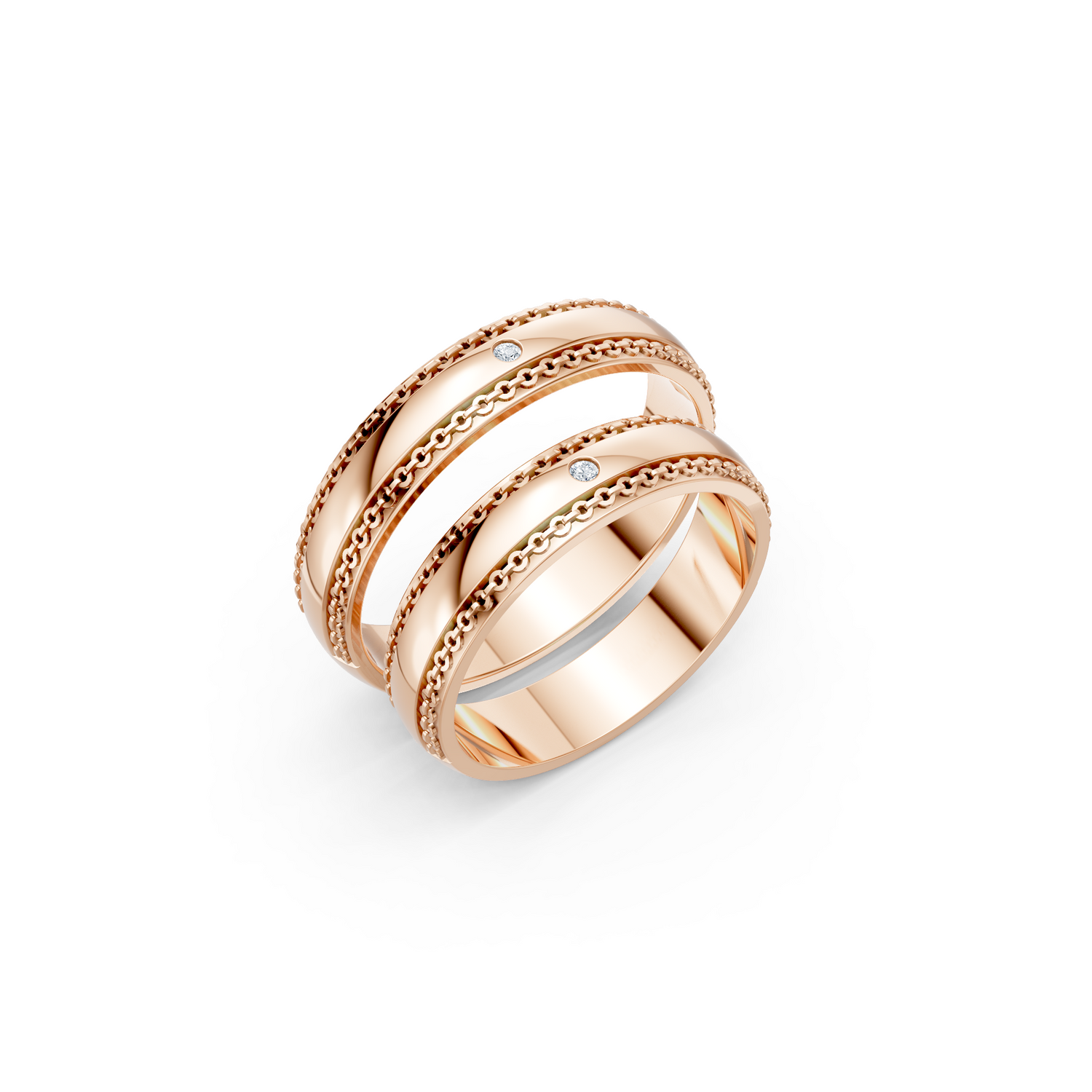 Luve' Bonds Lab-Grown Diamond Solstice Couple Bands