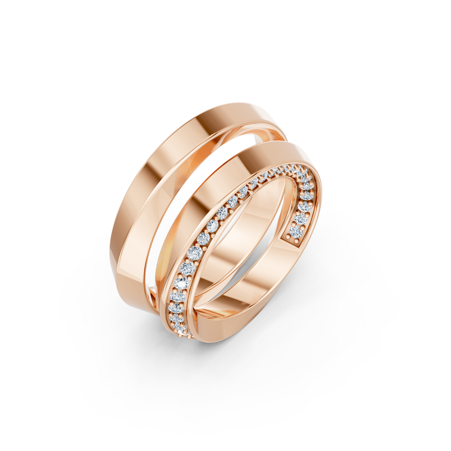 Luve' Bonds – Lab-Grown Diamond Compass Couple Bands