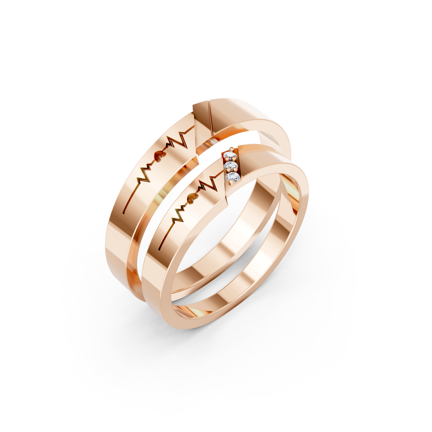Luve' Bonds – Lab-Grown Diamond Evermore Couple Bands