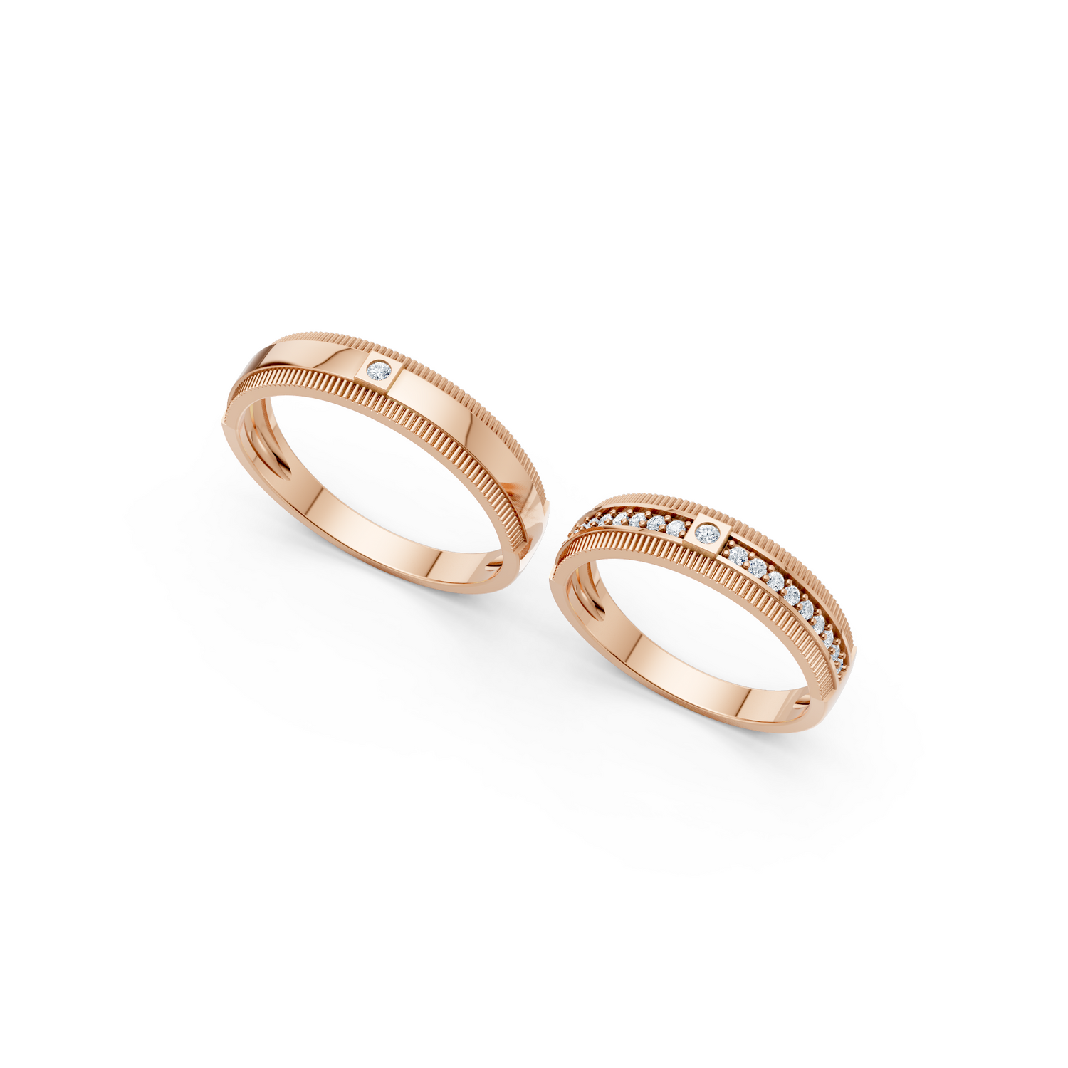 Luve' Bonds – Lab-Grown Diamond Harmony Couple Bands