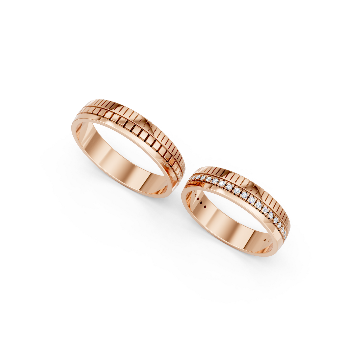 Luve' Bonds – Lab-Grown Diamond Bloom Couple Bands