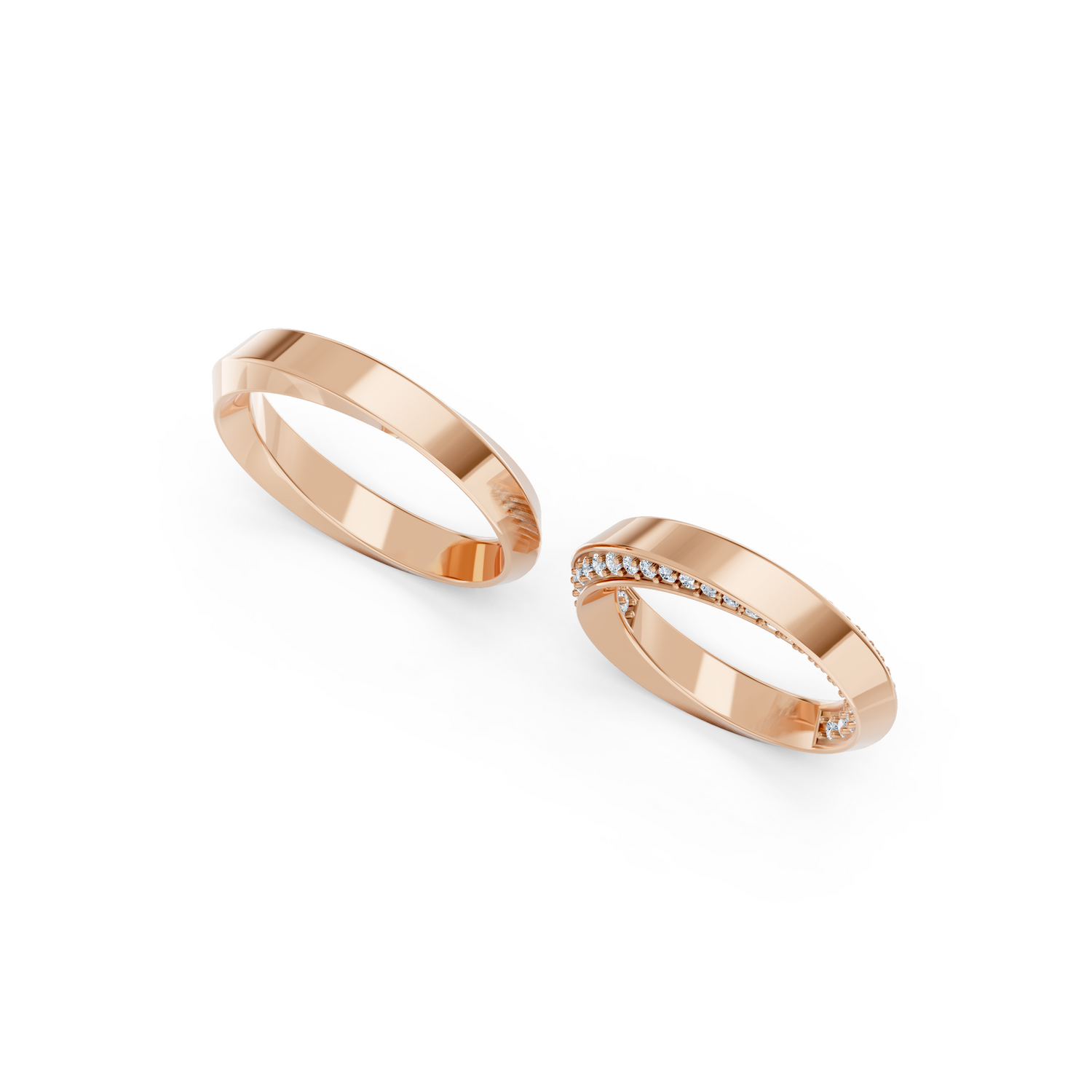 Luve' Bonds – Lab-Grown Diamond Compass Couple Bands