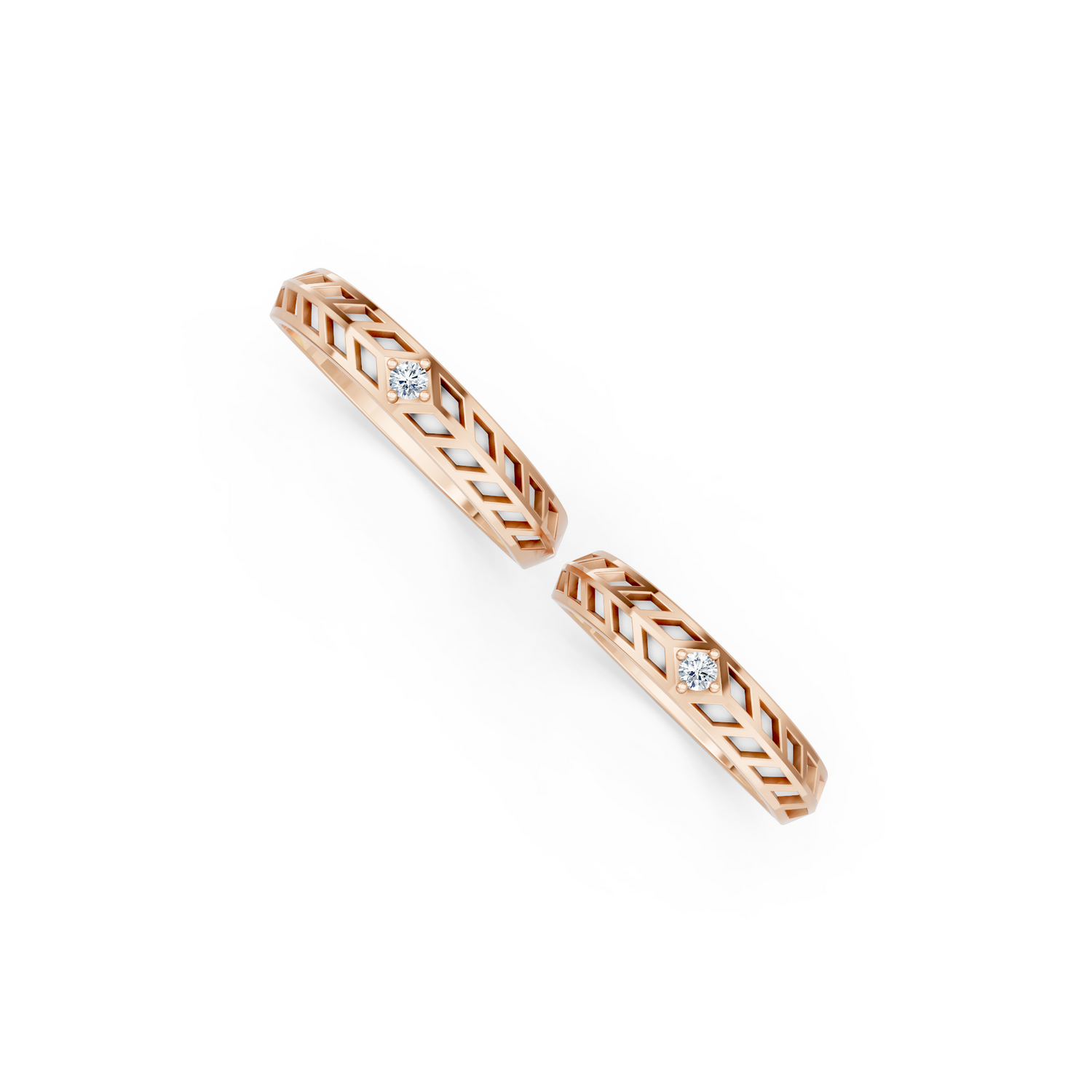 Luve' Bonds Lab-Grown Diamond Driftwood Couple Bands
