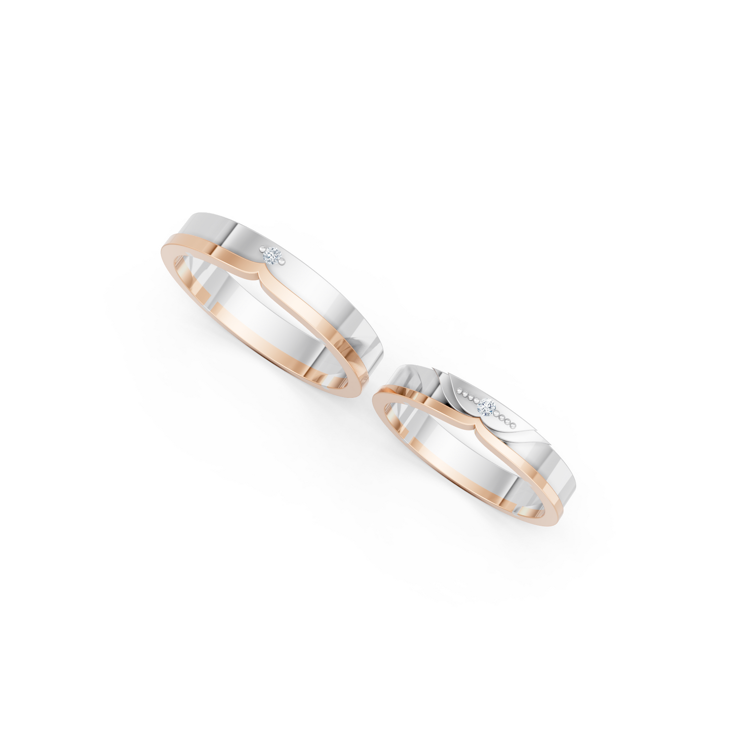 Luve' Bonds – Lab-Grown Diamond Compass Couple Bands