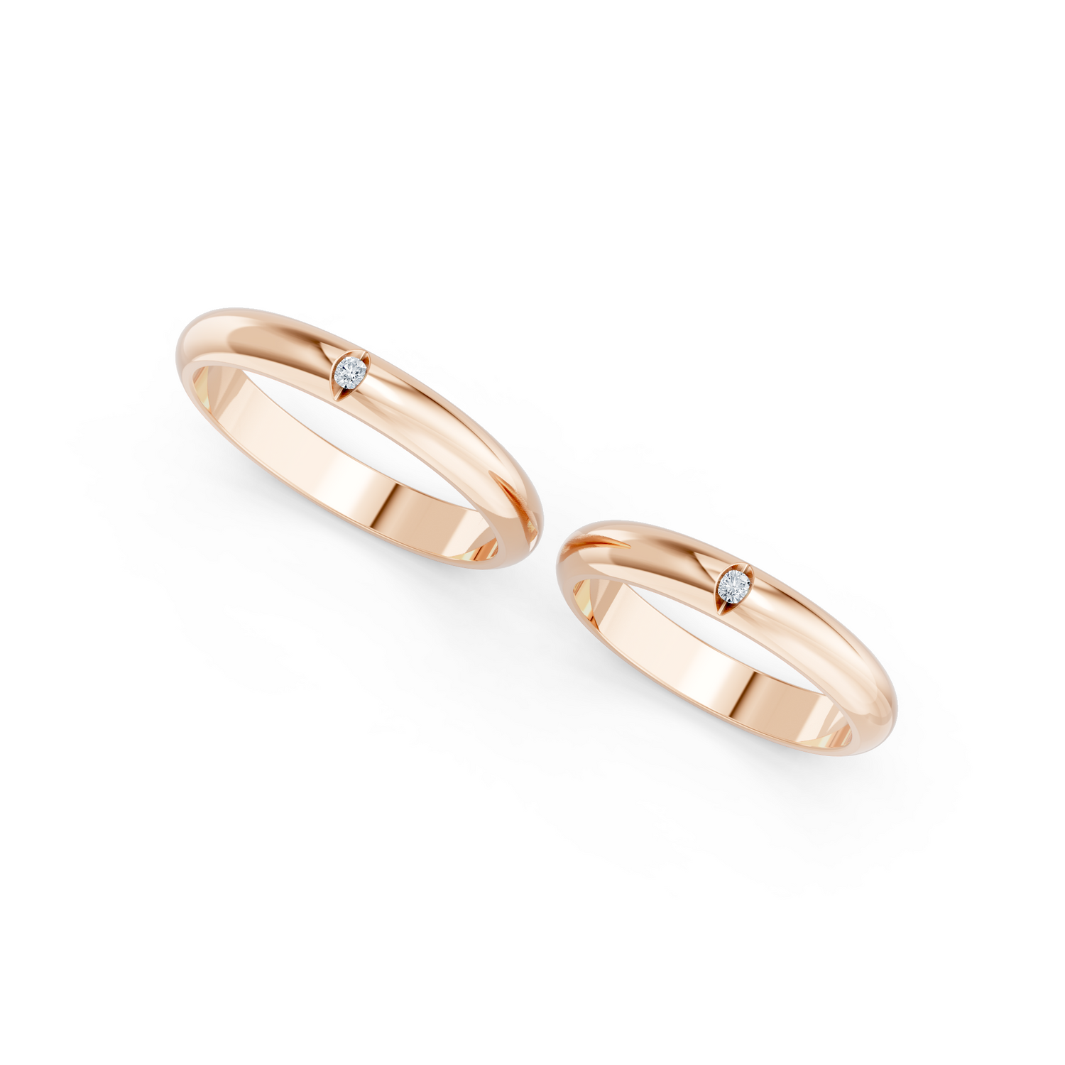 Luve' Bonds – Lab-Grown Diamond Aurora Couple Bands
