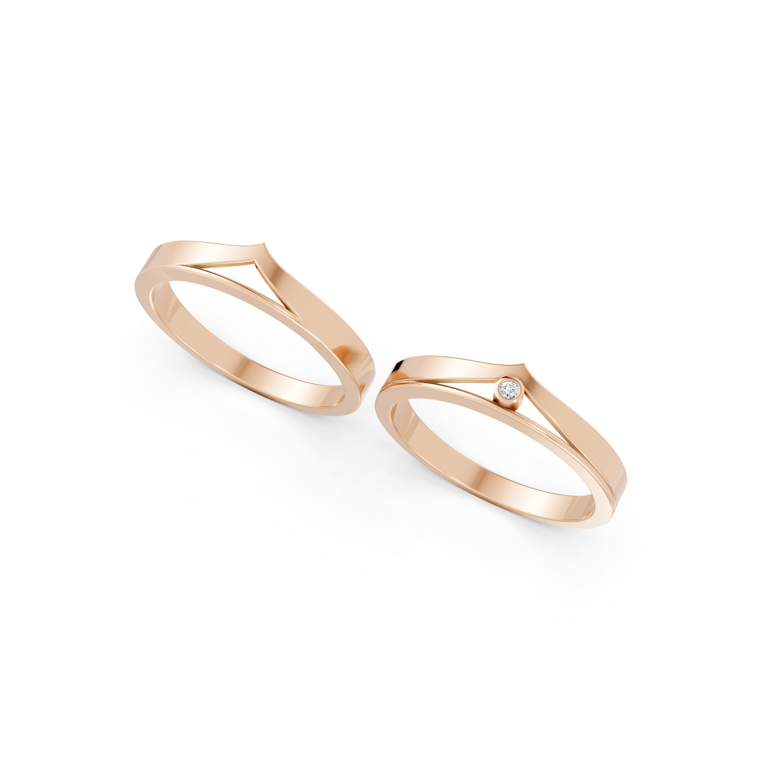 Luve' Bonds – Lab-Grown Diamond Moonrise Couple Bands