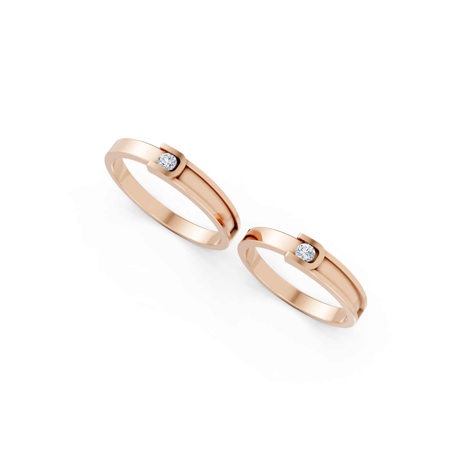 Luve' Bonds – Lab-Grown Diamond Aurora Couple Bands