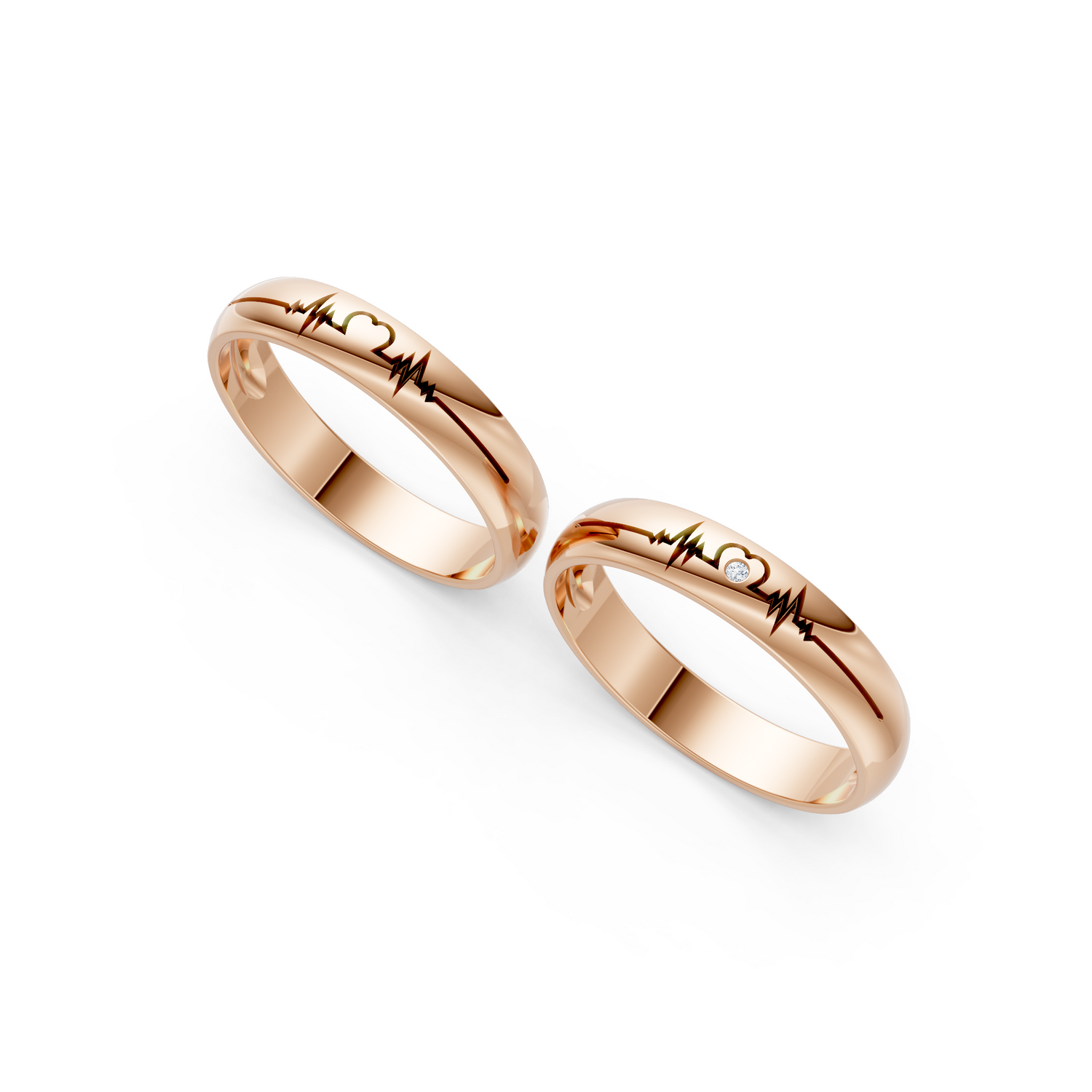 Luve' Bonds – Lab-Grown Diamond Aurora Couple Bands
