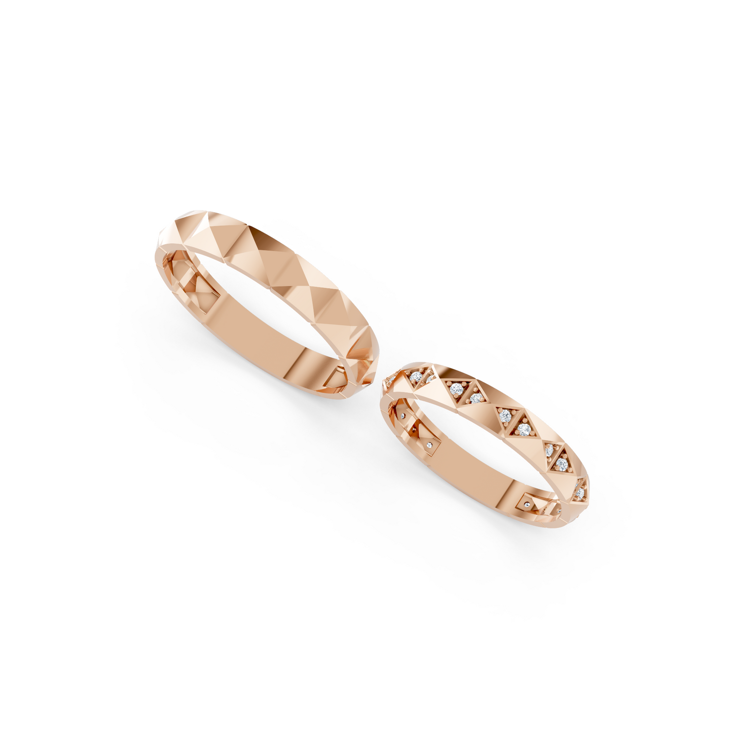 Luve' Bonds – Lab-Grown Diamond Driftwood Couple Bands