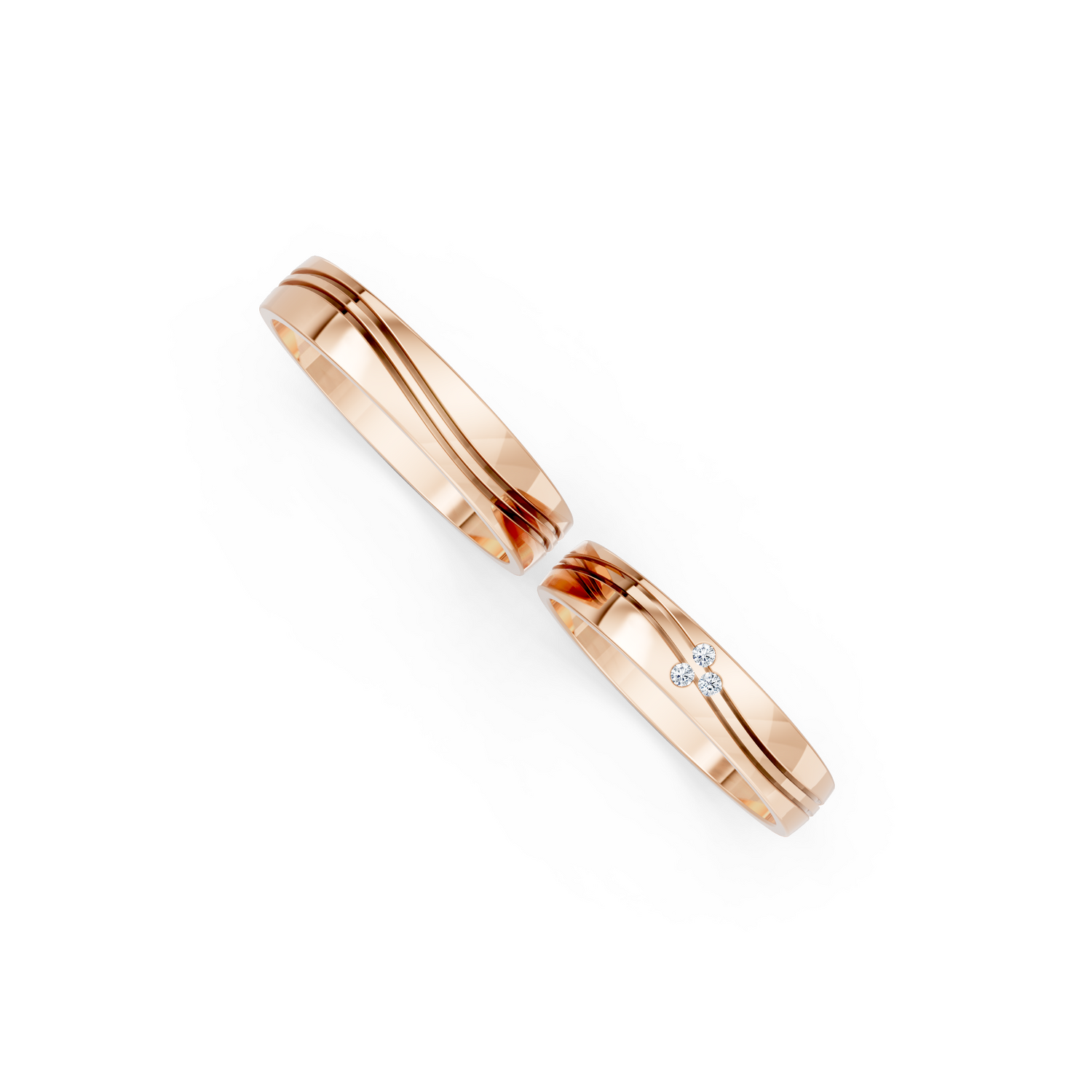 Luve' Bonds – Lab-Grown Diamond Driftwood Couple Bands
