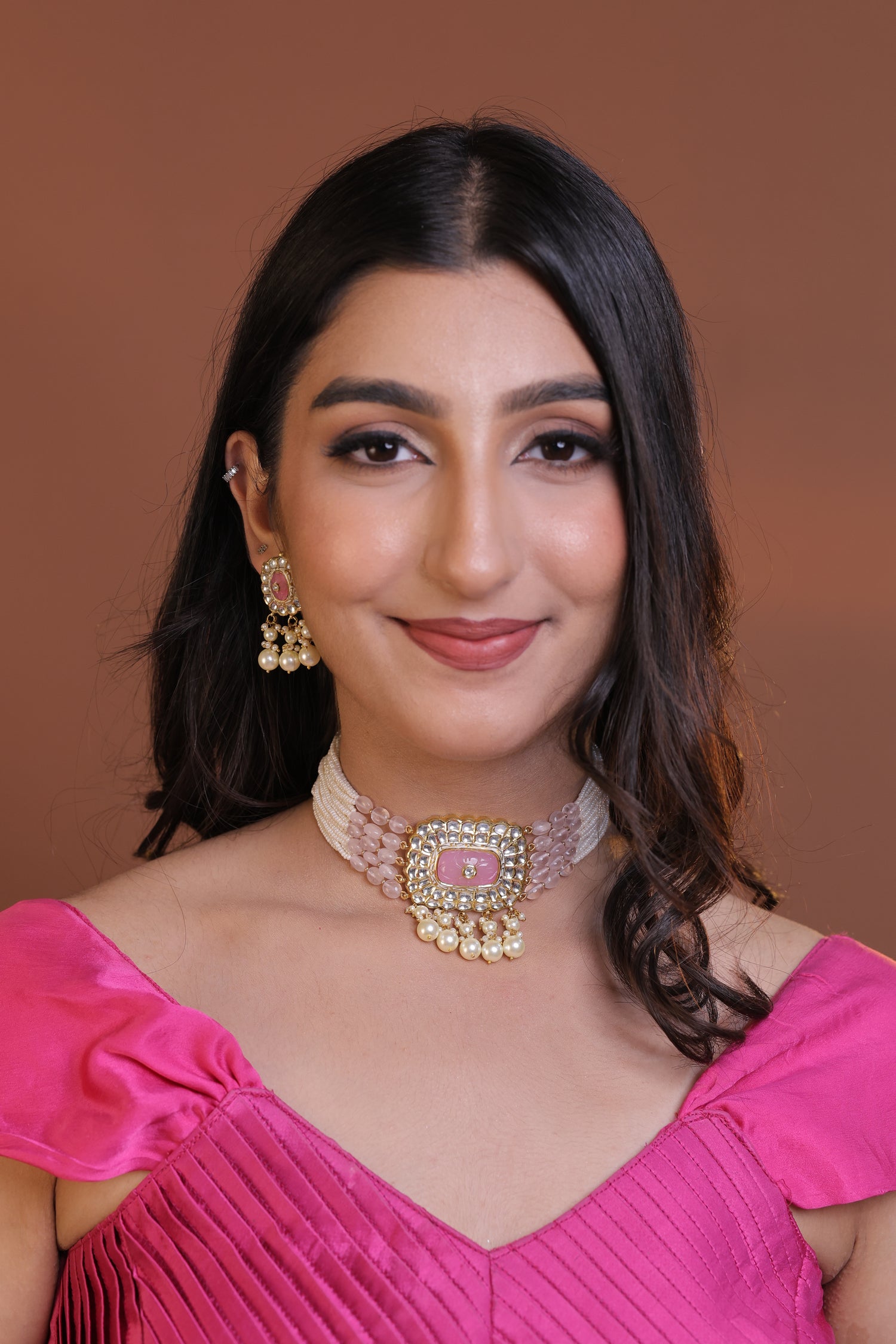 Natural Diamond Polki Choker Set in 18 Karat Gold
