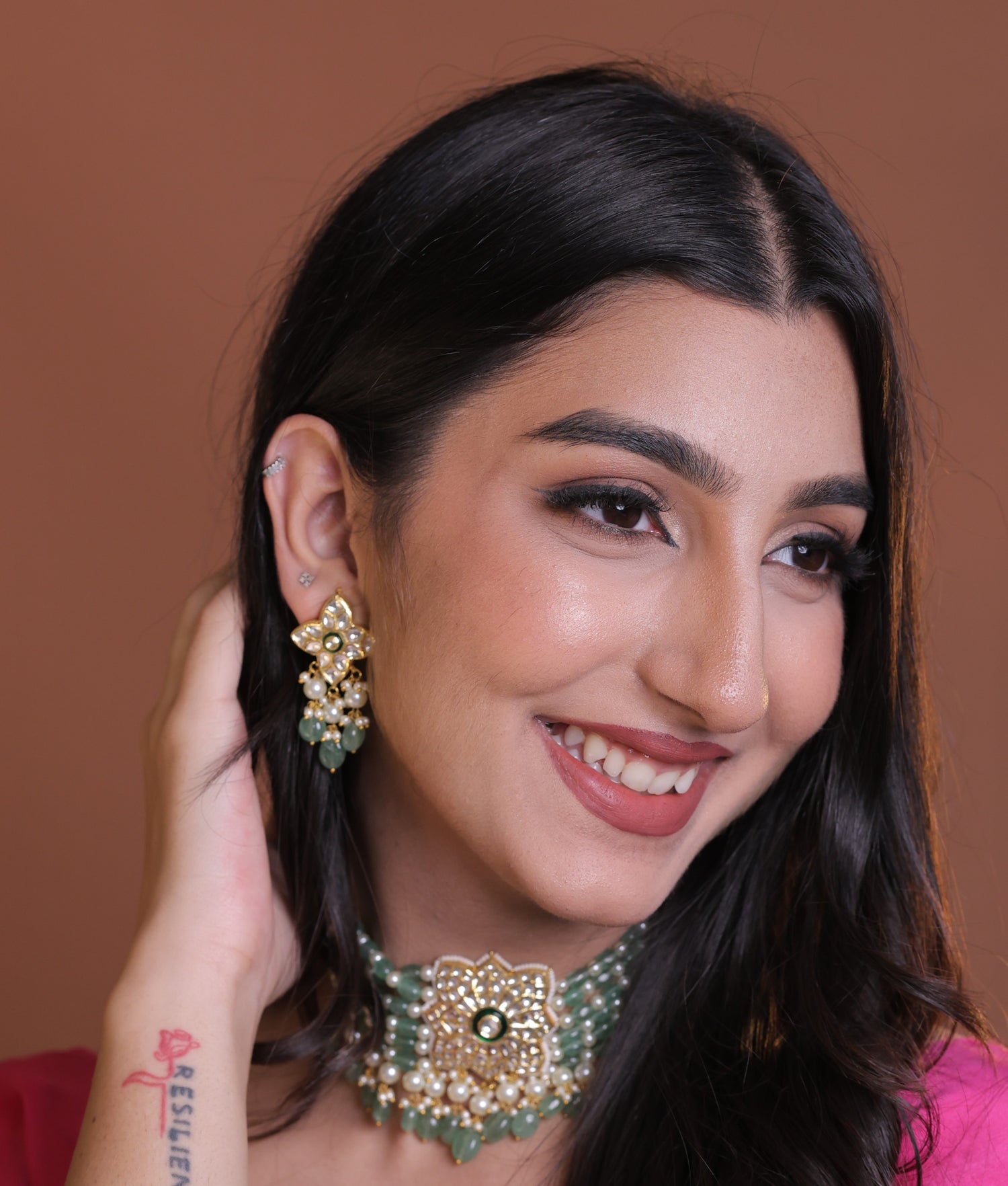 Natural Diamond Polki Choker Set in 18 Karat Gold