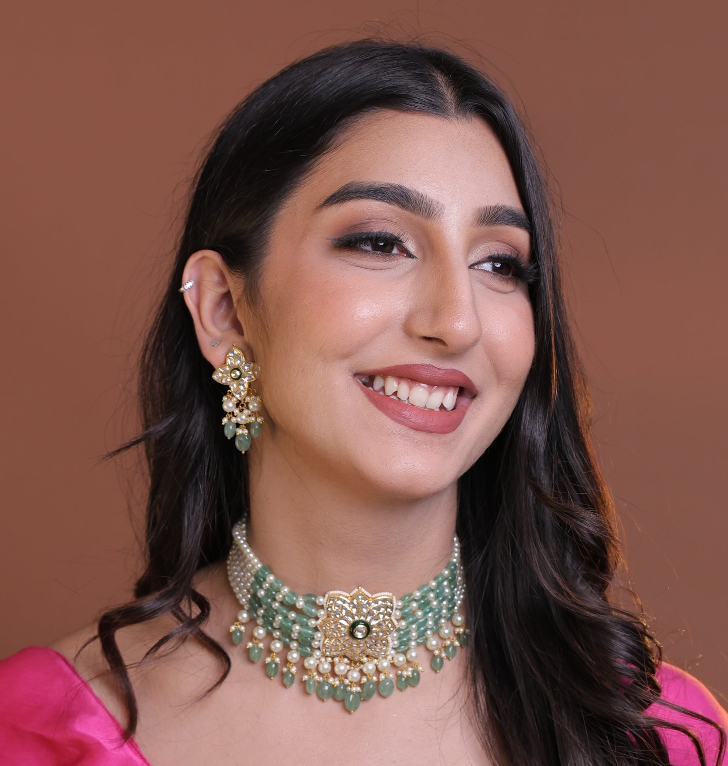 Natural Diamond Polki Choker Set in 18 Karat Gold