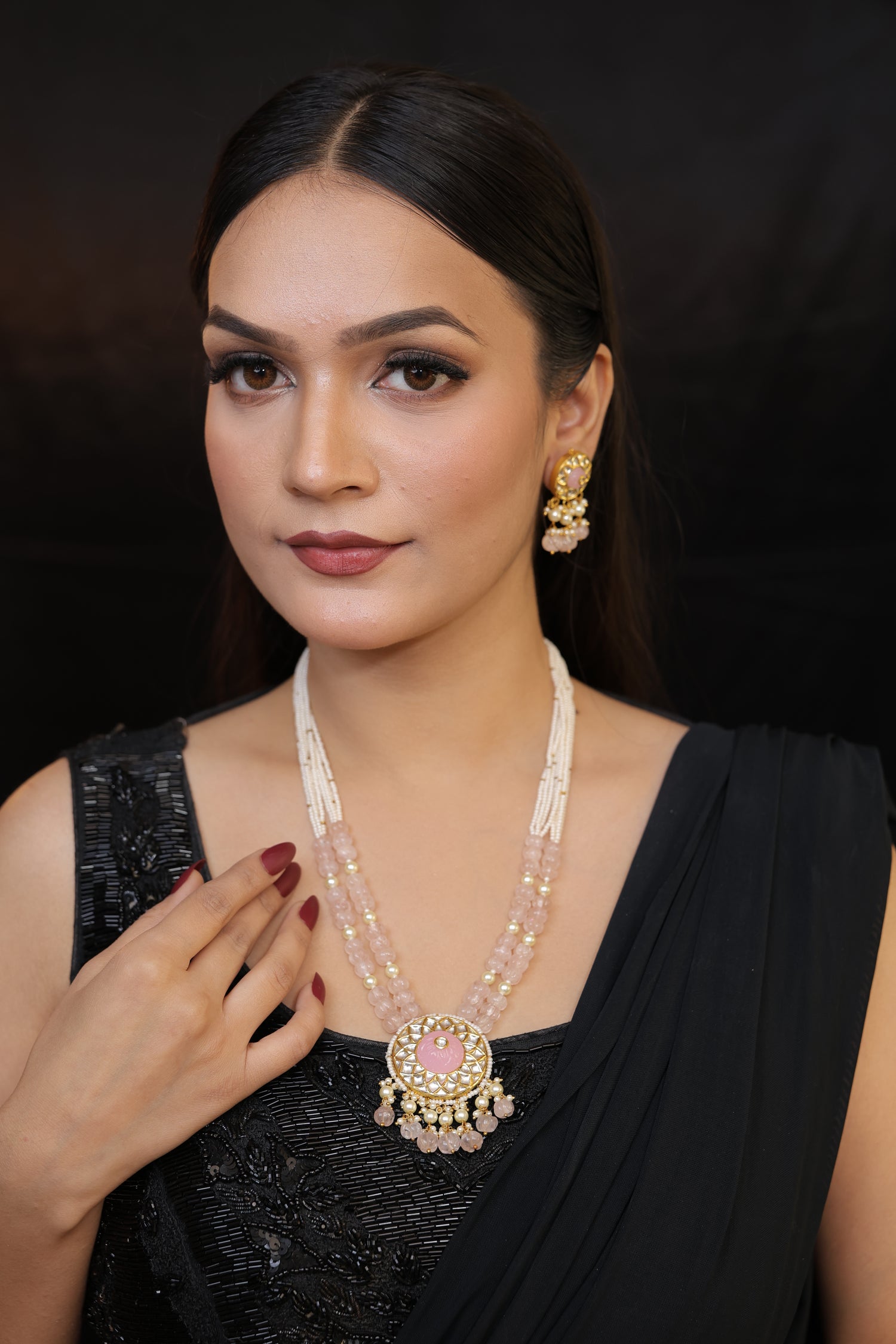 Natural Diamond Polki Pendant Set in 18 Karat Gold
