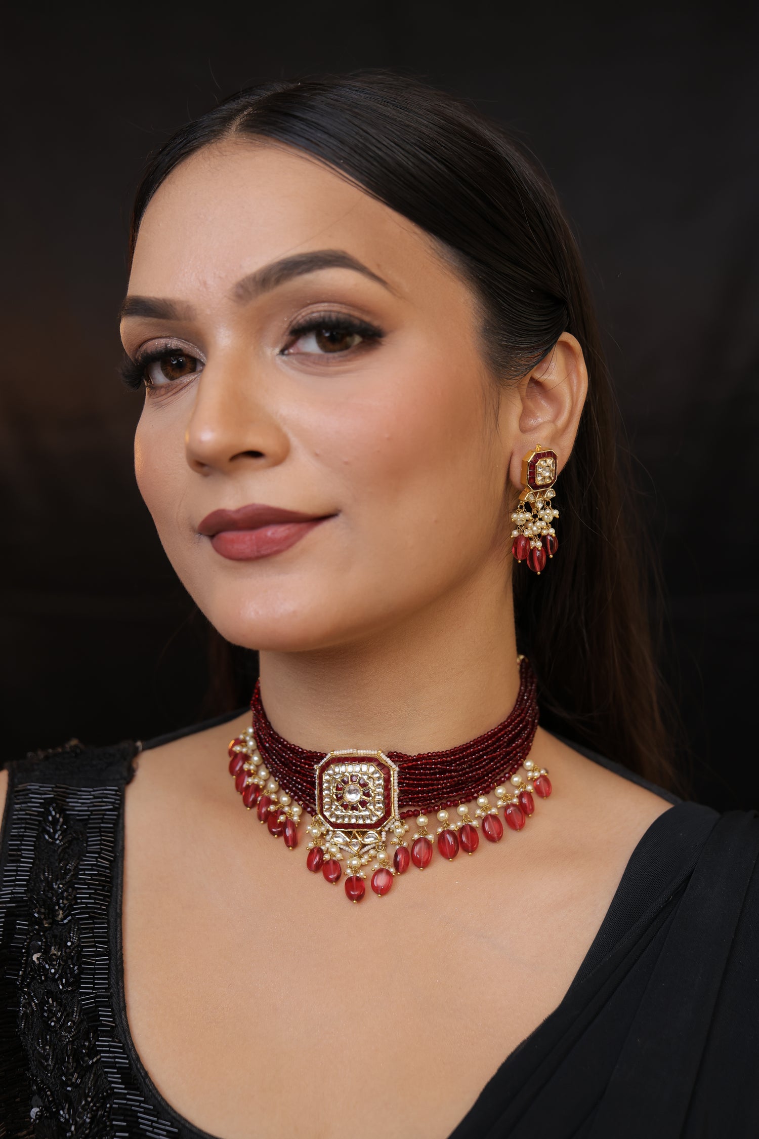 Natural Diamond Polki Choker Set in 18 Karat Gold