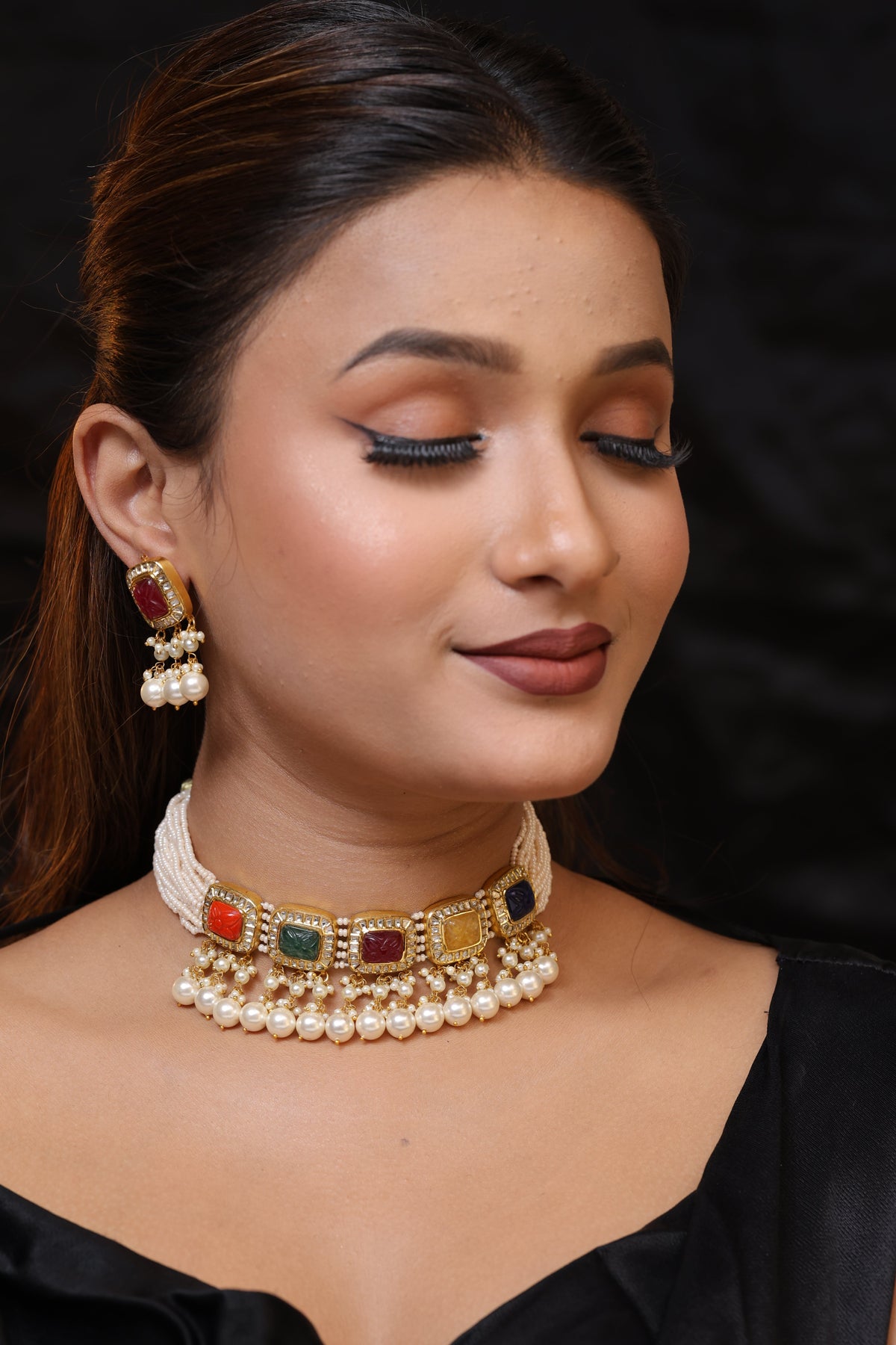 Navratan Polki Choker Set