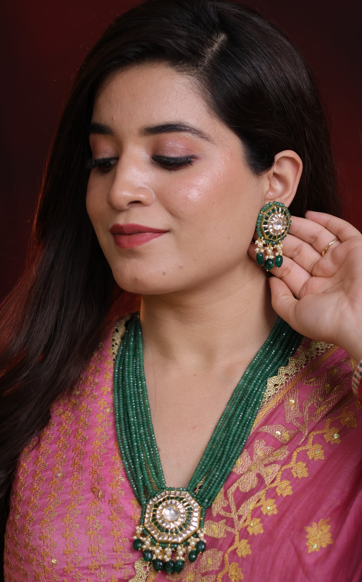 Natural Diamond Polki Pendant Set in 18 Karat Gold