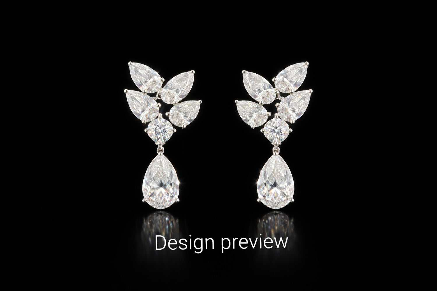 Lab Diamond Leaf Drop Earrings