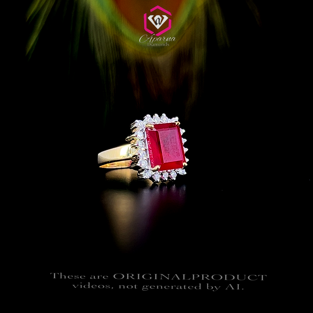 Royal Ruby Halo Ring ❤️💎