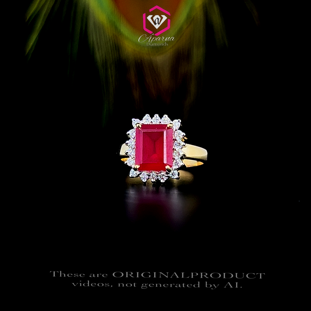 Royal Ruby Halo Ring ❤️💎