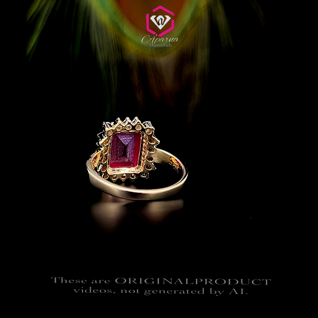 Royal Ruby Halo Ring ❤️💎