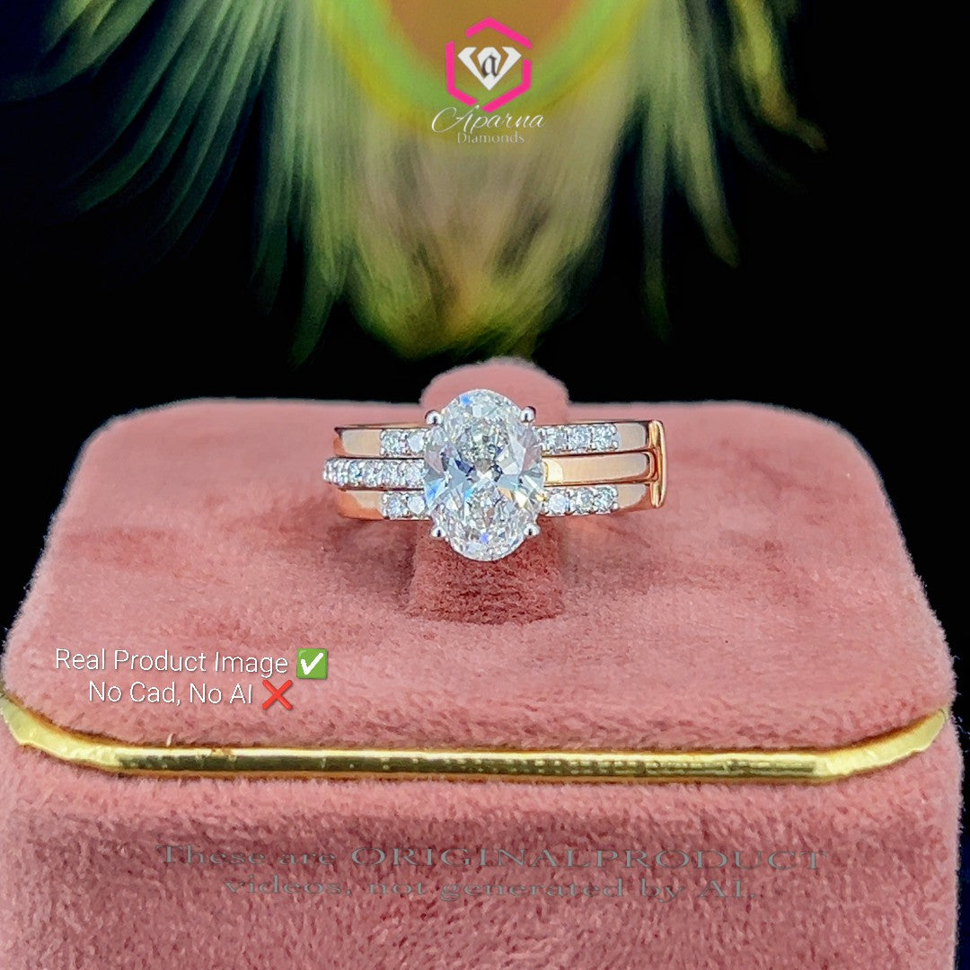 Oval Grace Diamond Ring With Detachable Band💎