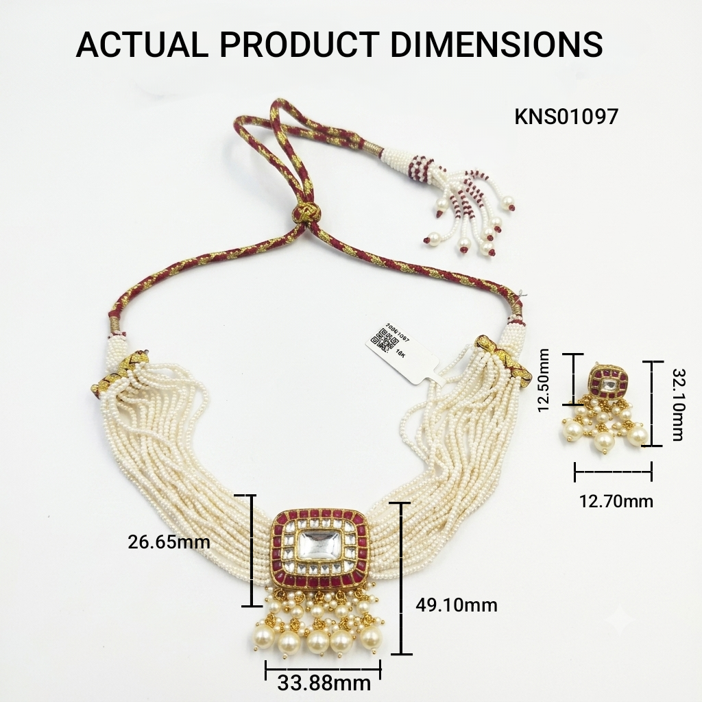 Gold Polki Necklace Sets with Natural Diamonds