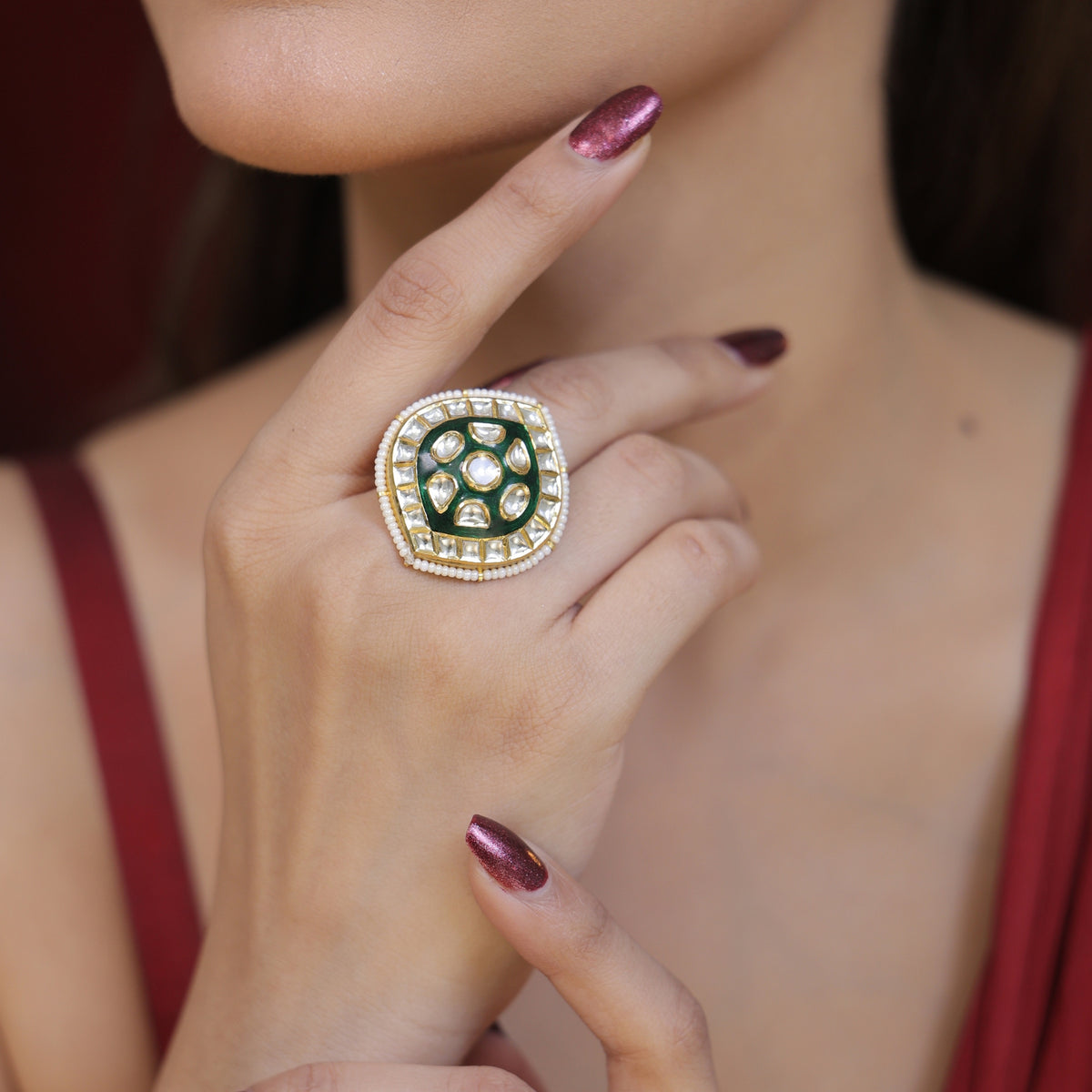 Engagement Polki Diamond Rings for Women