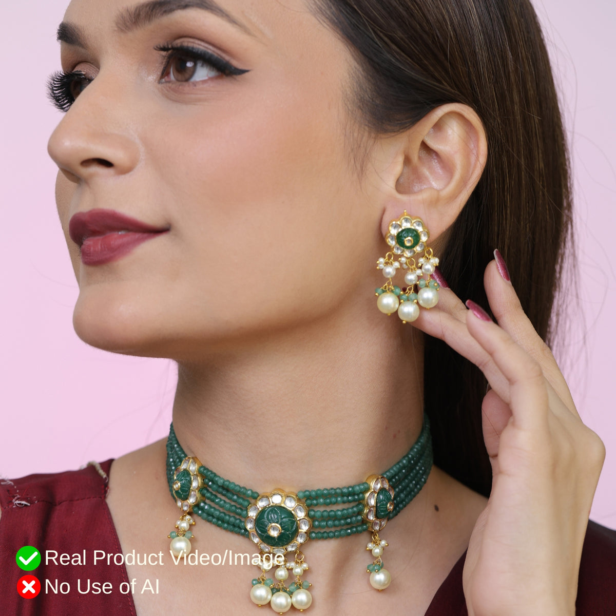 Natural Polki Diamond Wedding Jewellery