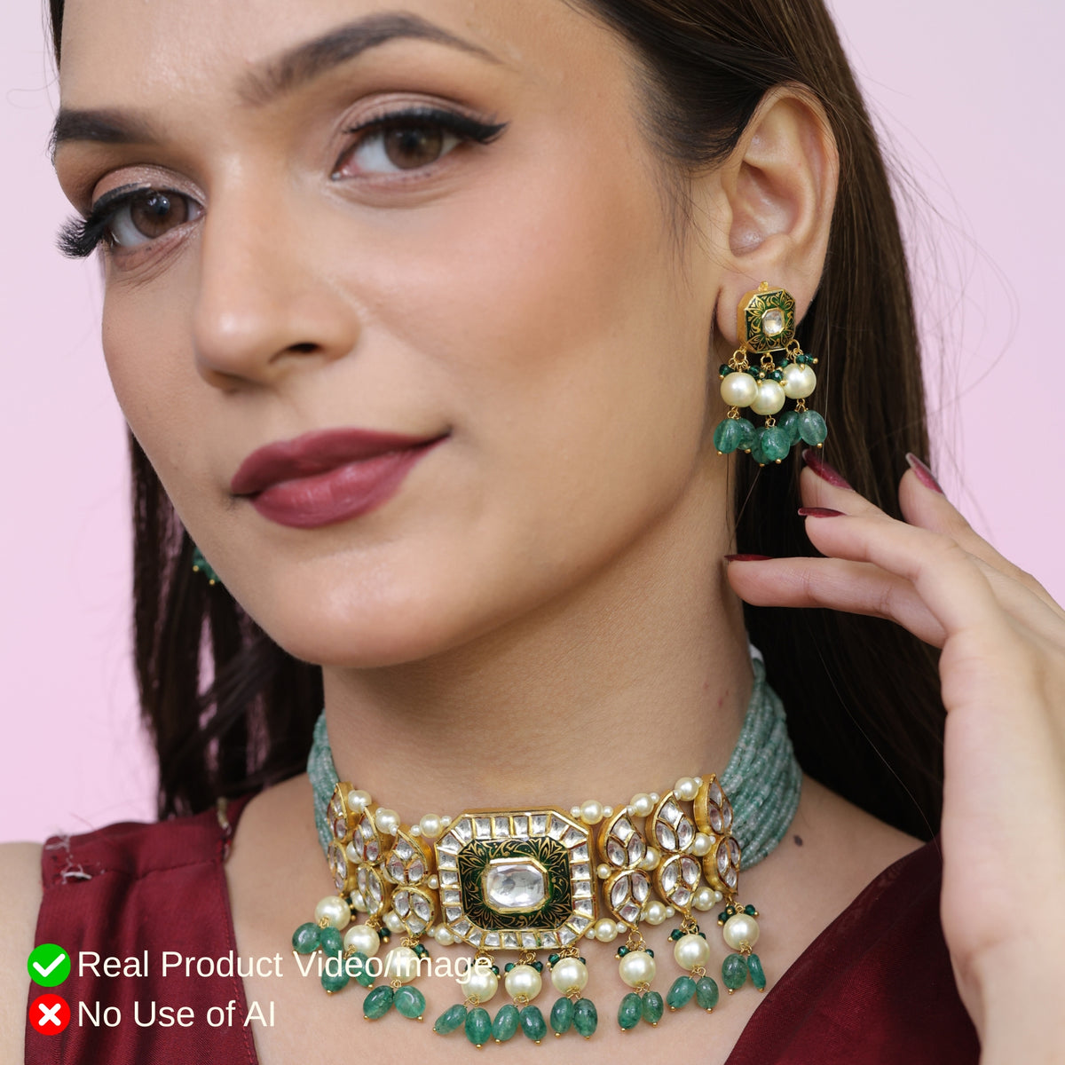 Natural Diamond Polki Necklace Sets | Heritage Bridal Collection