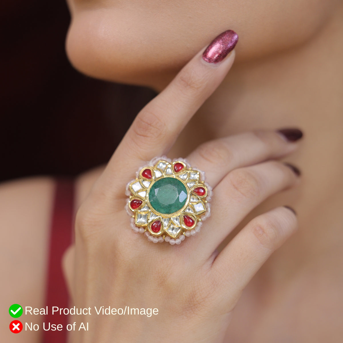 Classic Polki Diamond Ring Designs Online