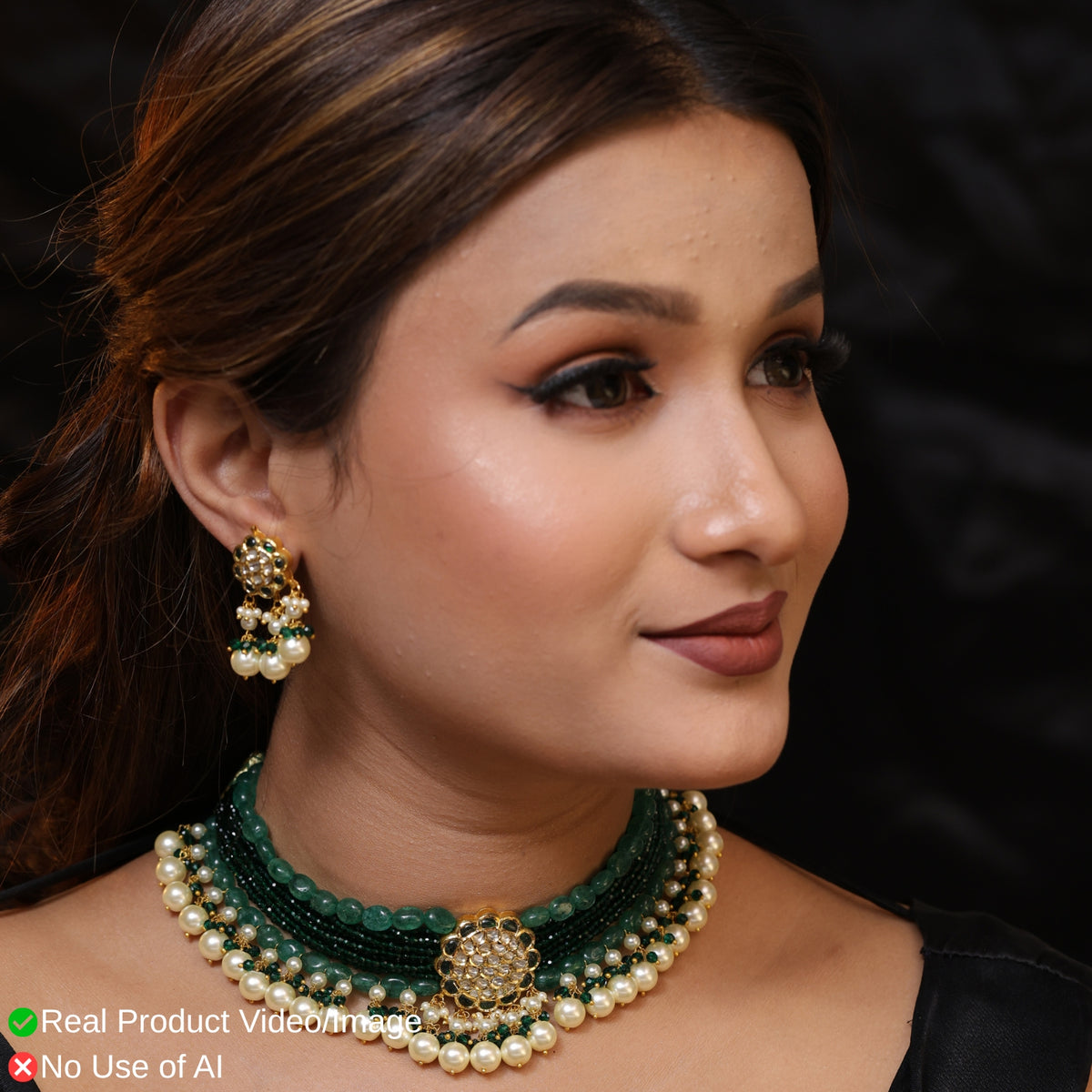 18 Karat Gold Natural Diamond Polki Necklace Sets