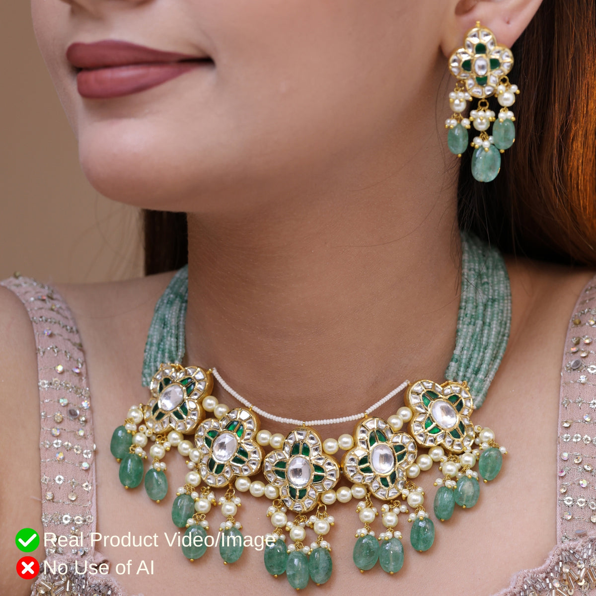 Natural Diamond Polki Necklace Sets | Timeless Wedding Jewellery