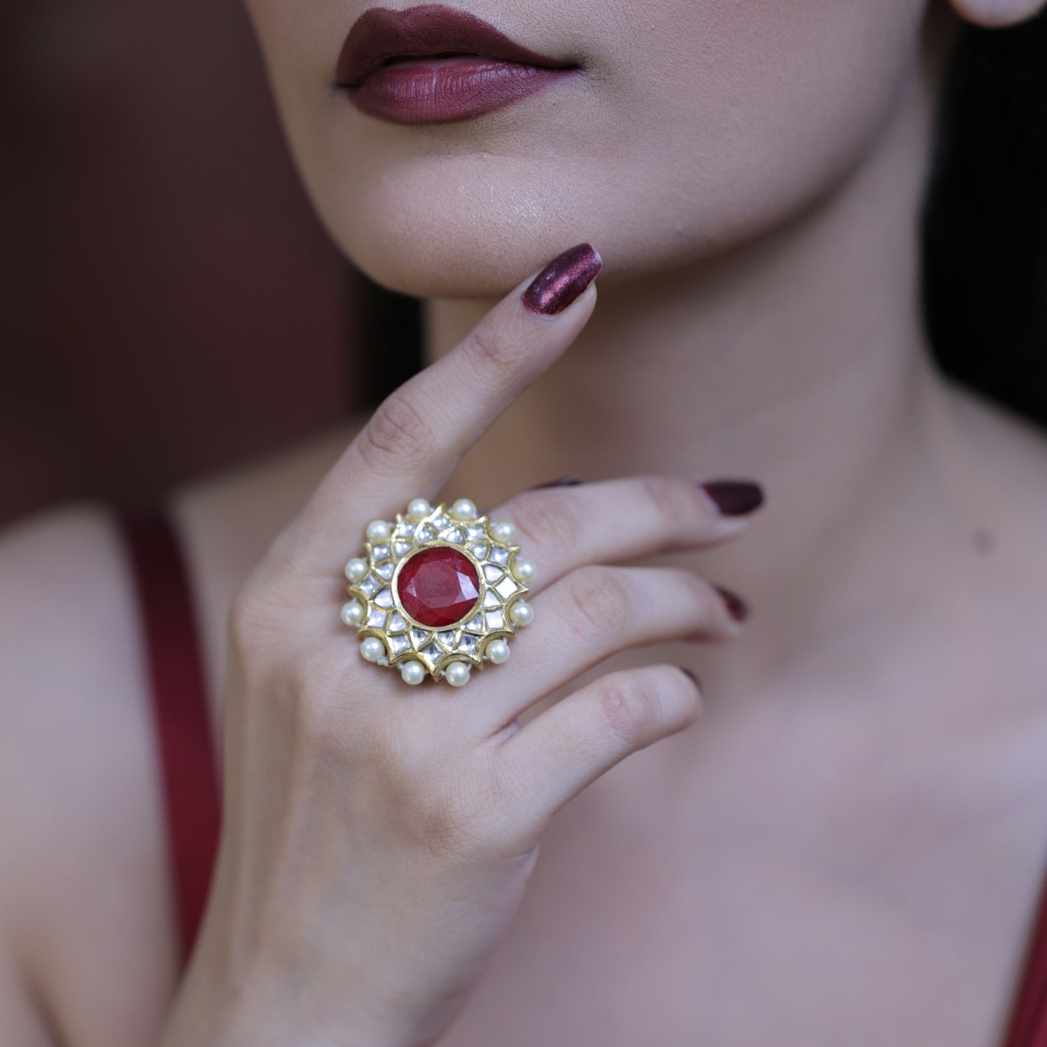 Buy Polki Diamond Rings Online at Best Price